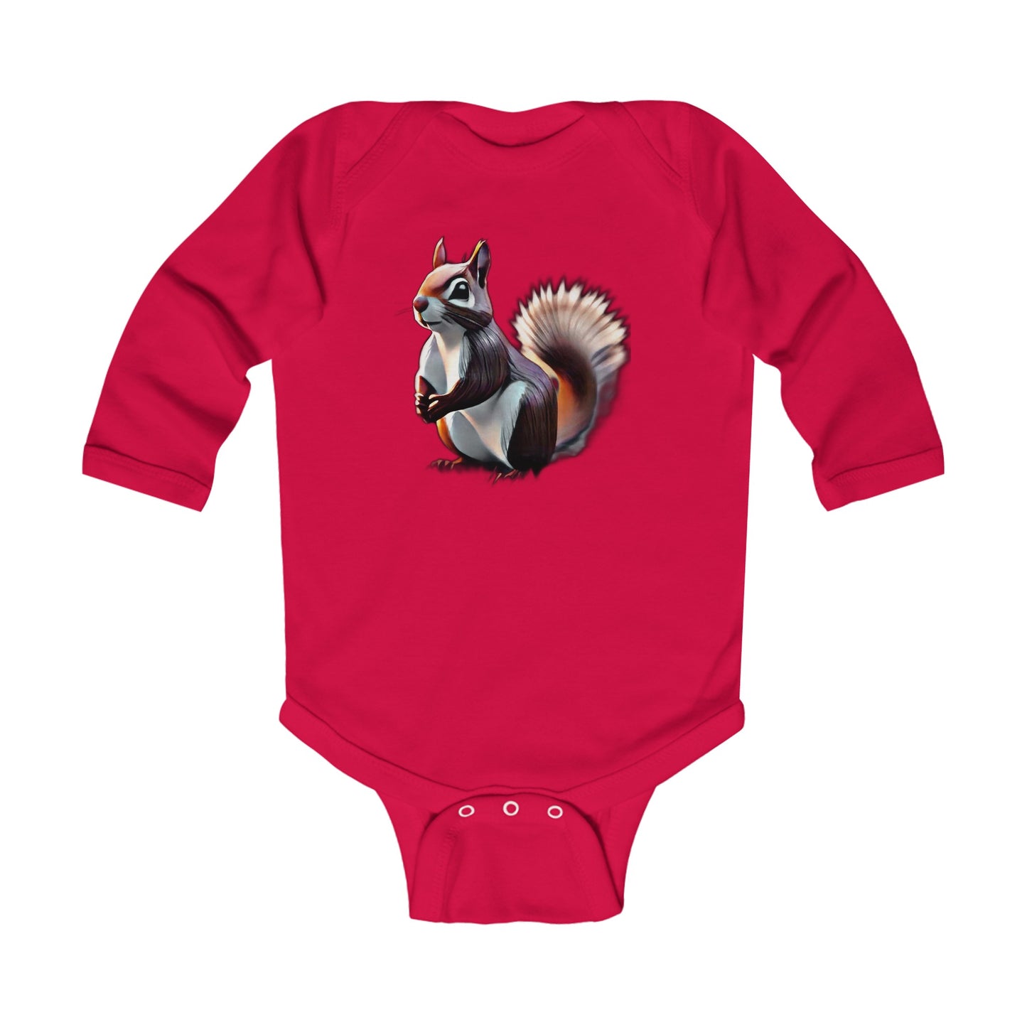 Infant Long Sleeve Bodysuit With Squirrel design | OKEYCITY