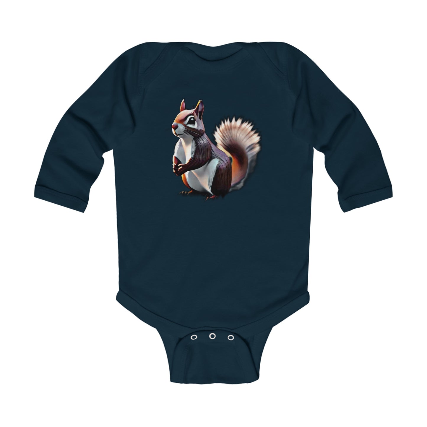 Infant Long Sleeve Bodysuit With Squirrel design | OKEYCITY