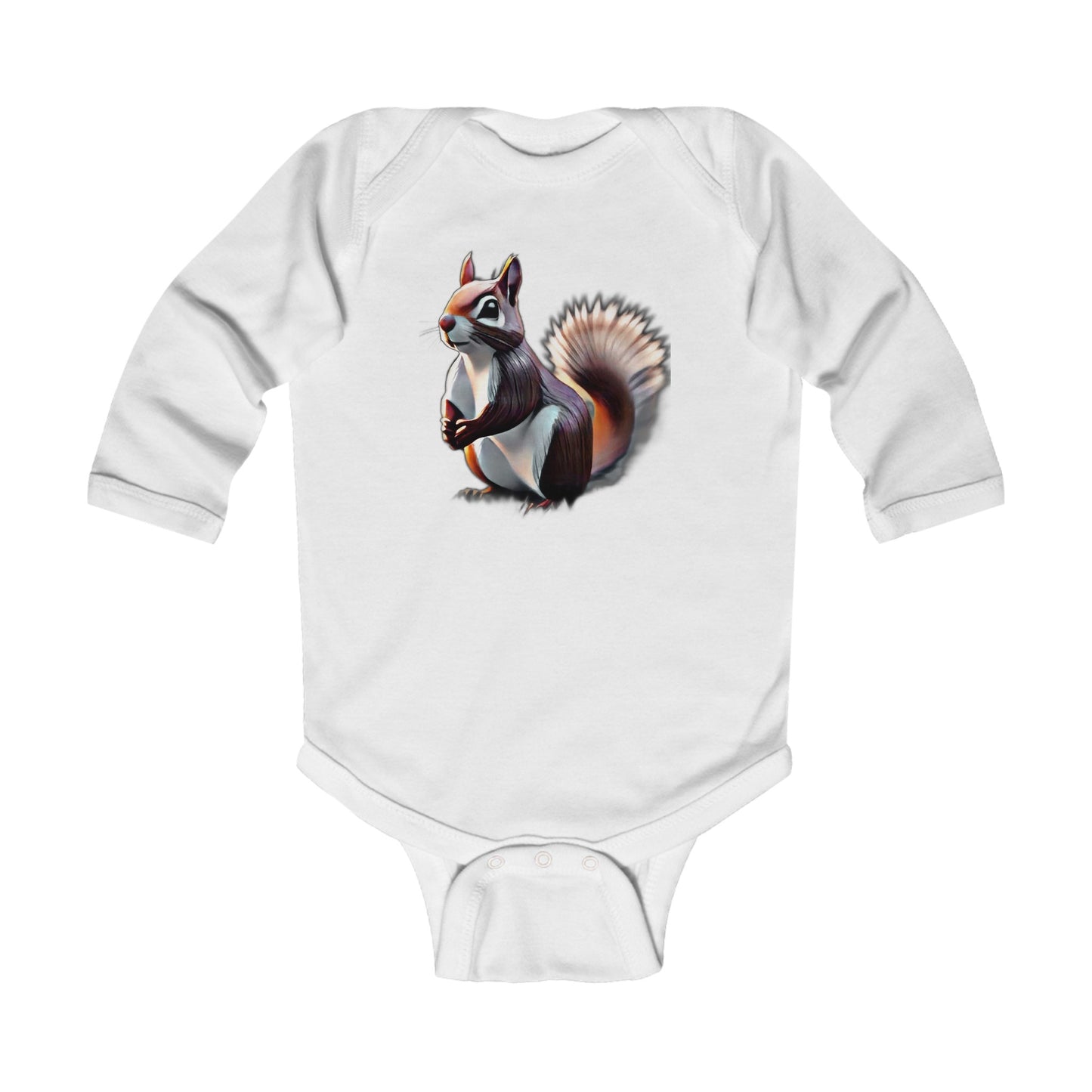 Infant Long Sleeve Bodysuit With Squirrel design | OKEYCITY