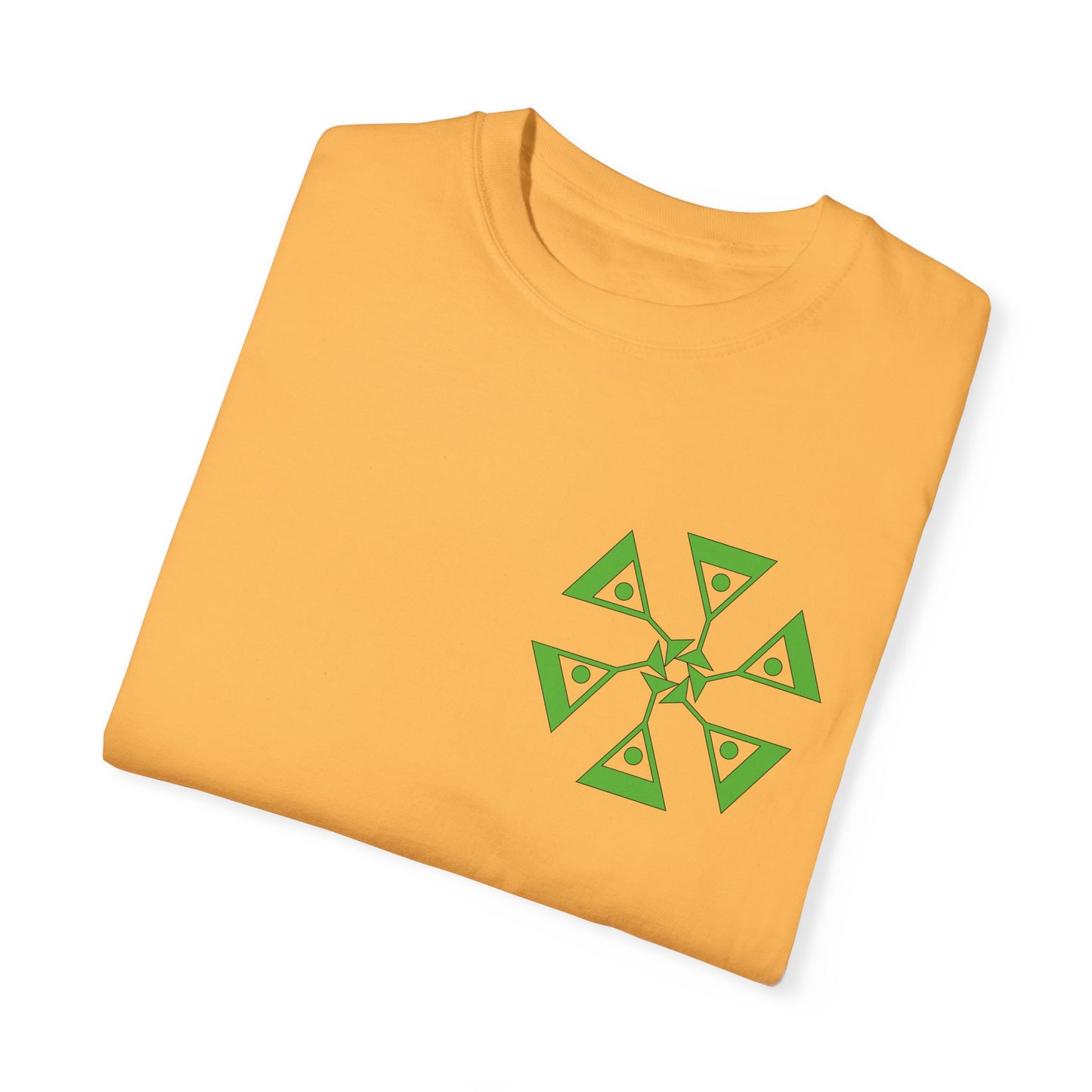 Unisex Garment-Dyed T-shirt with green pattern Design | OKEYCITY