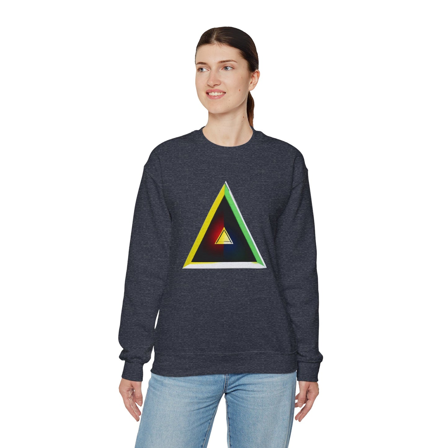 Unisex Heavy Blend™ Crewneck Sweatshirt with triangle Design | OKEYCITY