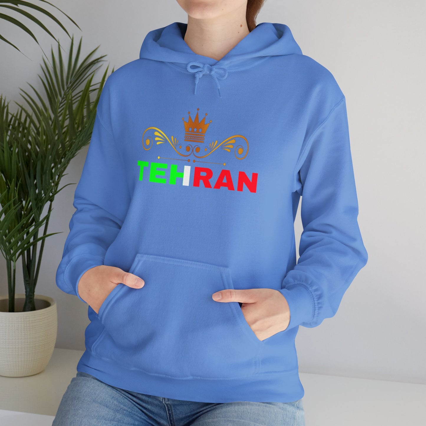 Unisex Heavy Blend™ Hooded Sweatshirt With Tehran and Iran Symbol Design | OKEYCITY