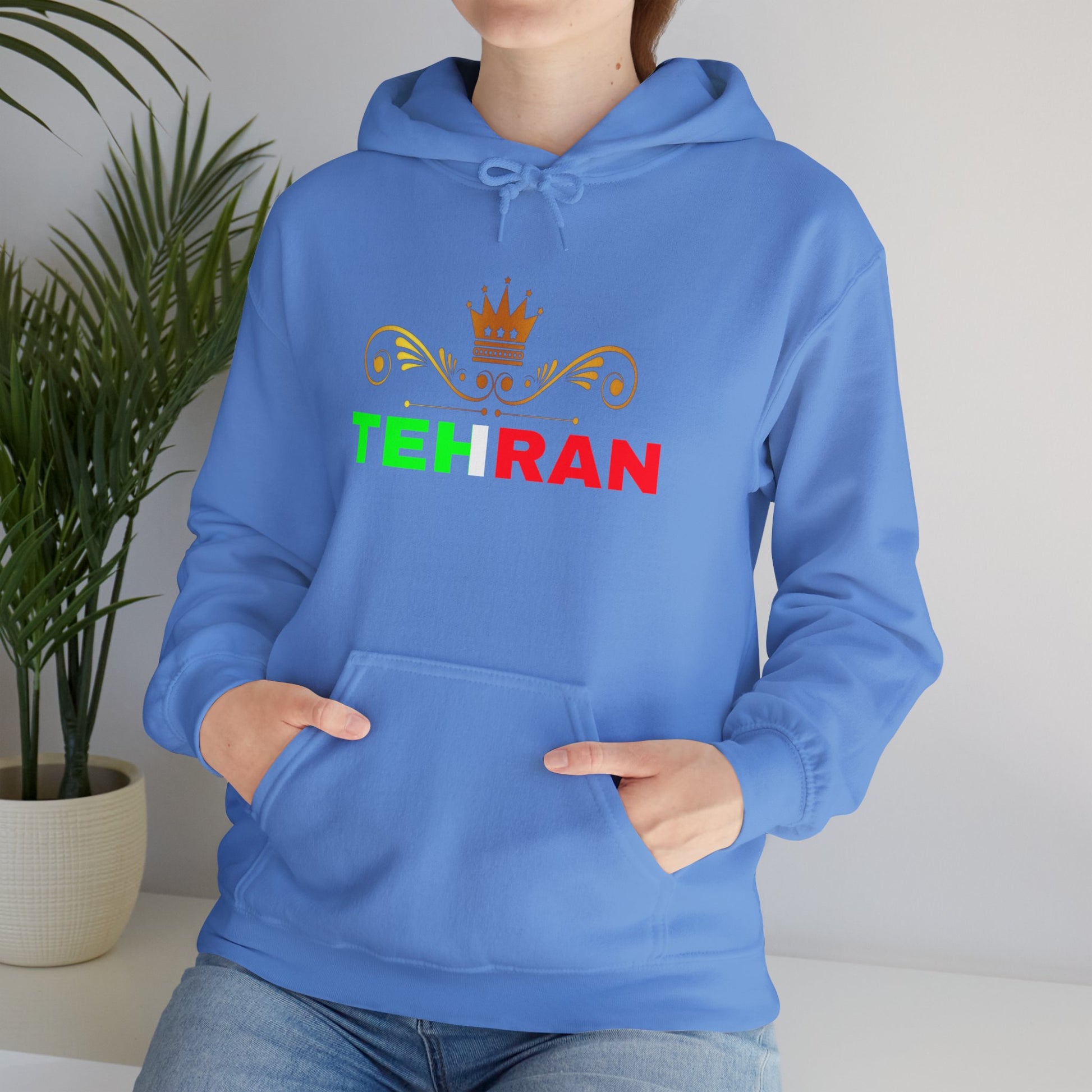 Unisex Heavy Blend™ Hooded Sweatshirt With Tehran and Iran Symbol Design | OKEYCITY