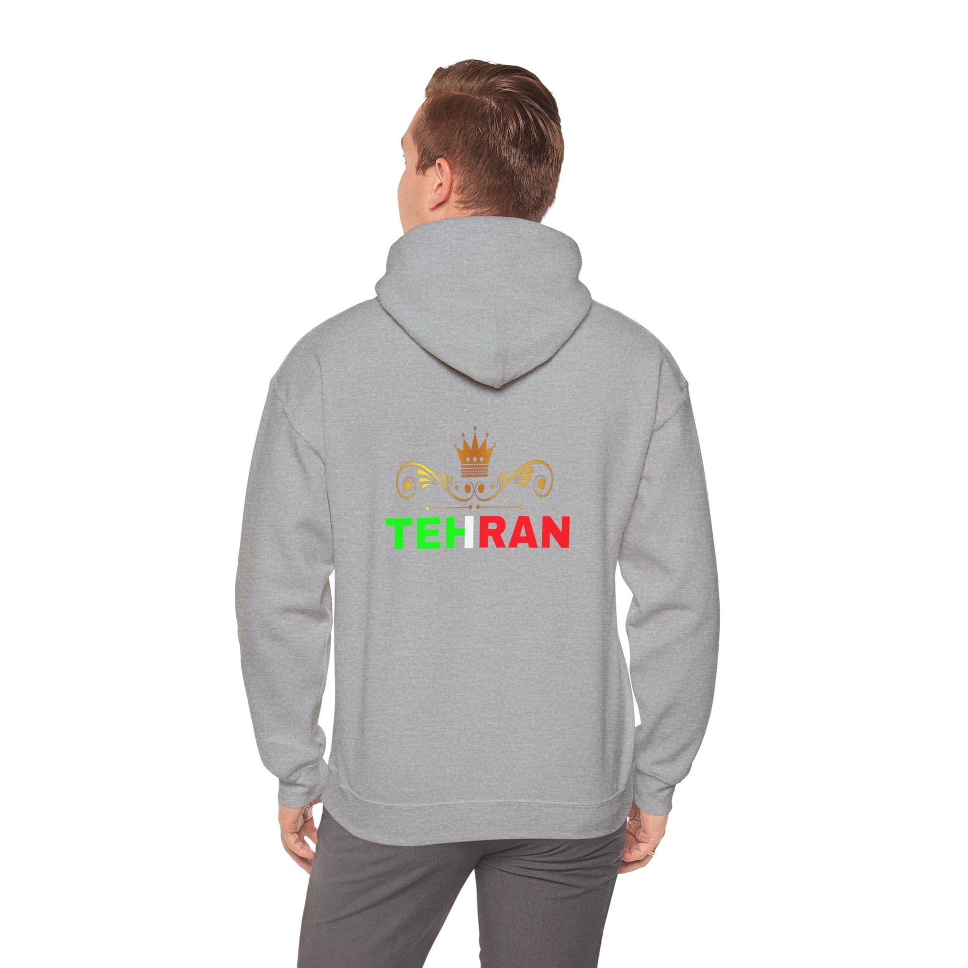 Unisex Heavy Blend™ Hooded Sweatshirt With Tehran and Iran Symbol Design | OKEYCITY