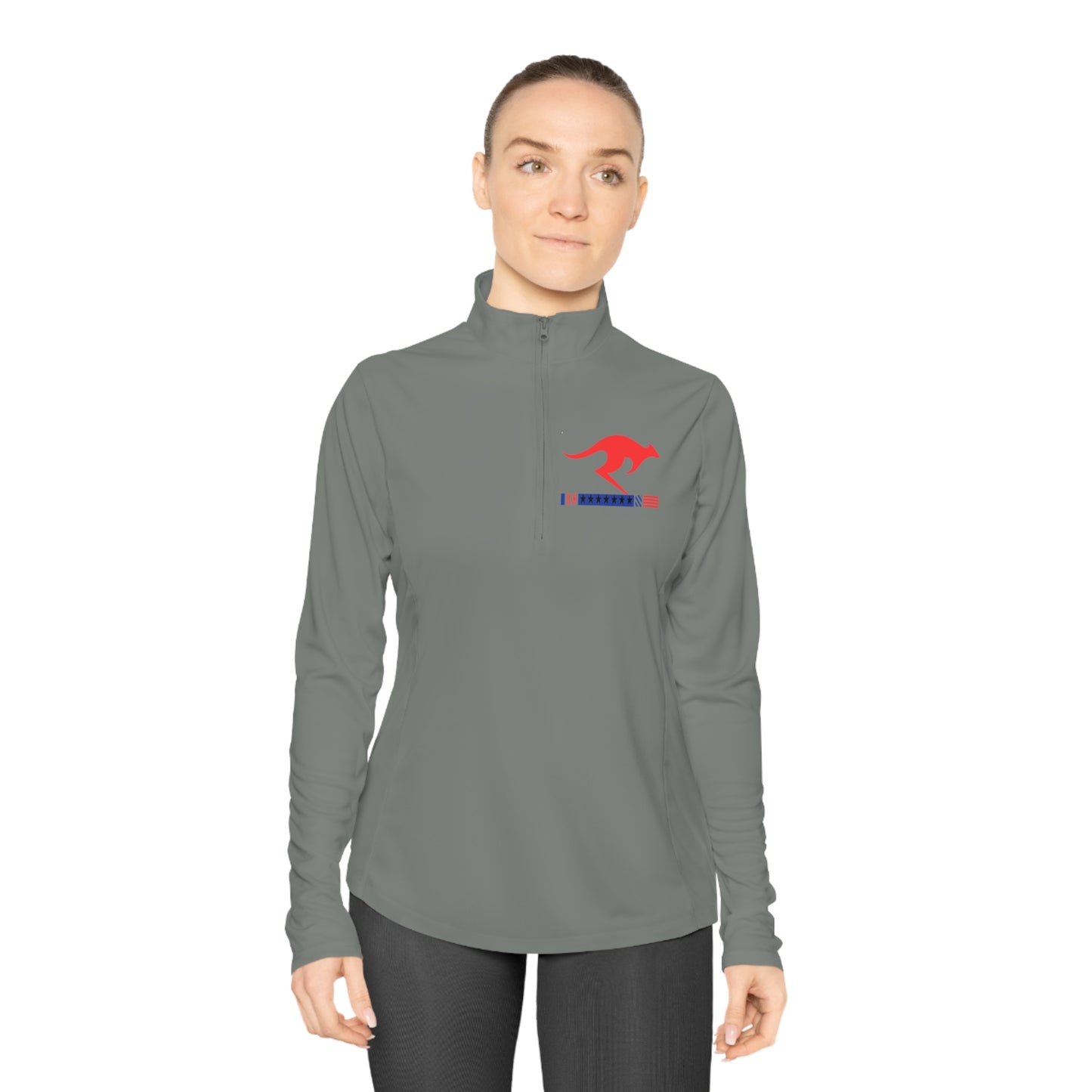 Ladies Quarter-Zip Pullover with kangoromarket brand design | OKEYCITY