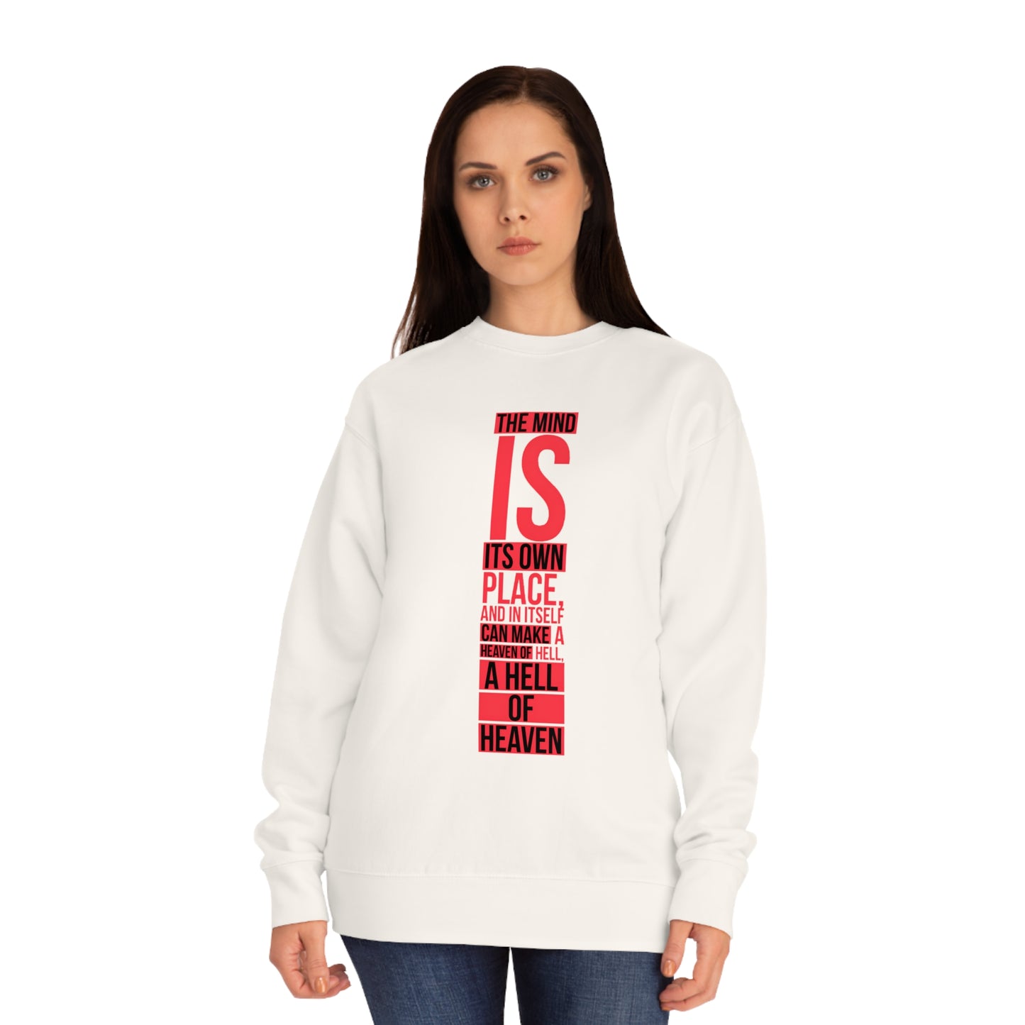 Unisex Crew Sweatshirt With Typography Design | OKEYCITY