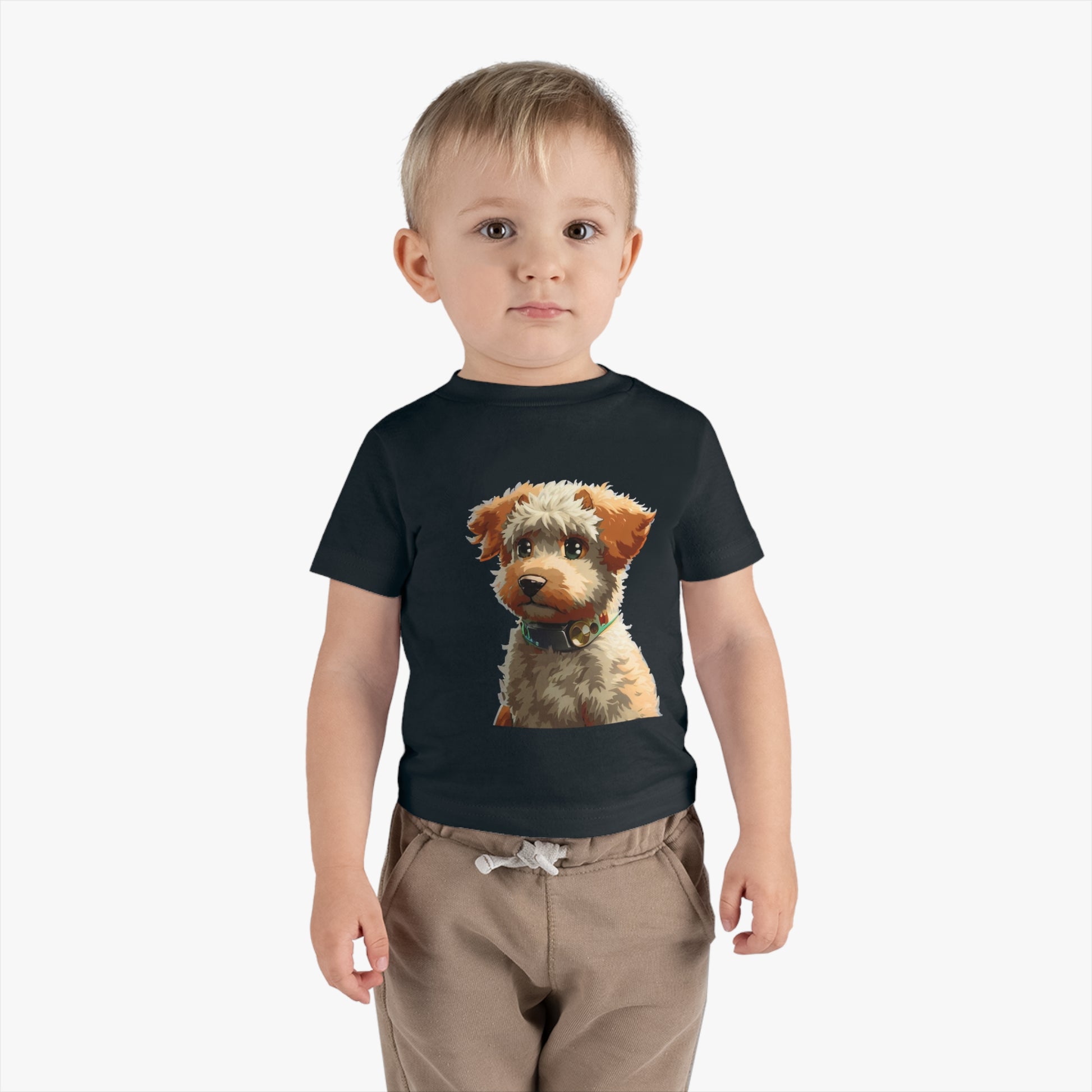 Infant Cotton Jersey Tee With Dog Design | OKEYCITY