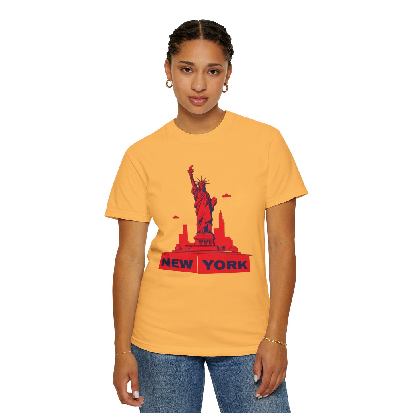 Unisex Garment-Dyed T-shirt with vector New York city Design | OKEYCITY