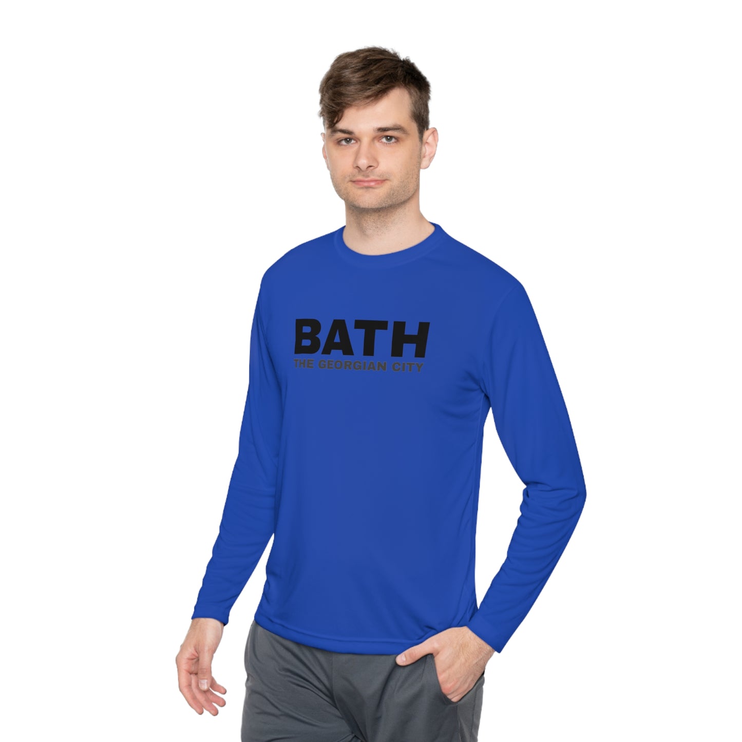 Unisex Lightweight Long Sleeve Tee with Bath city Design | OKEYCITY