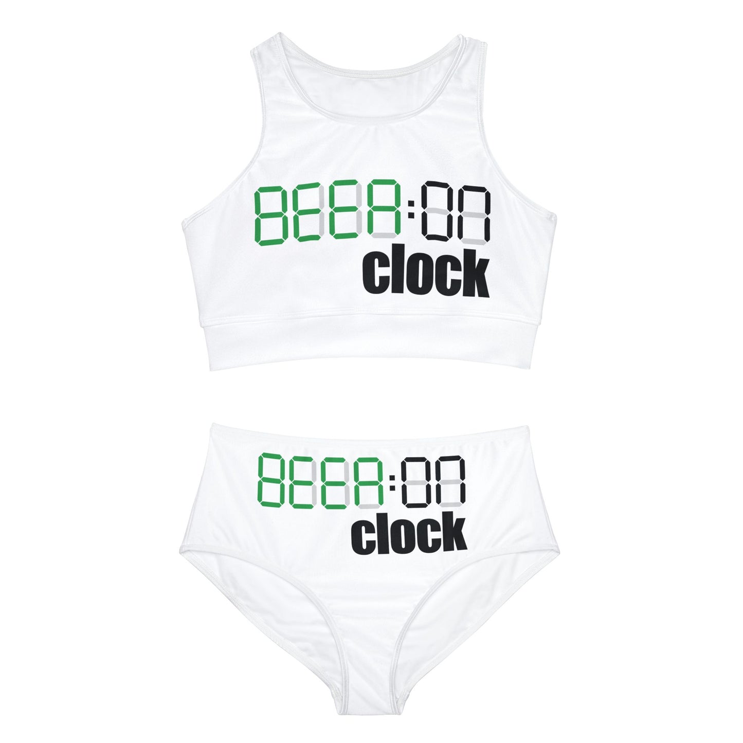 Sporty Bikini Set with clock Design | OKEYCITY