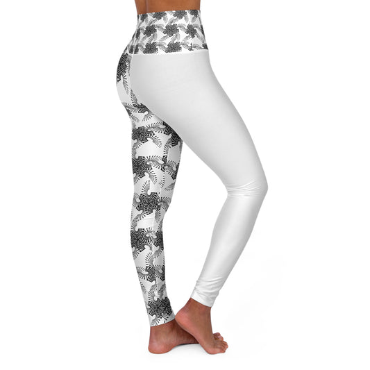 High Waisted Yoga Leggings (AOP) with unique pattern | OKEYCITY