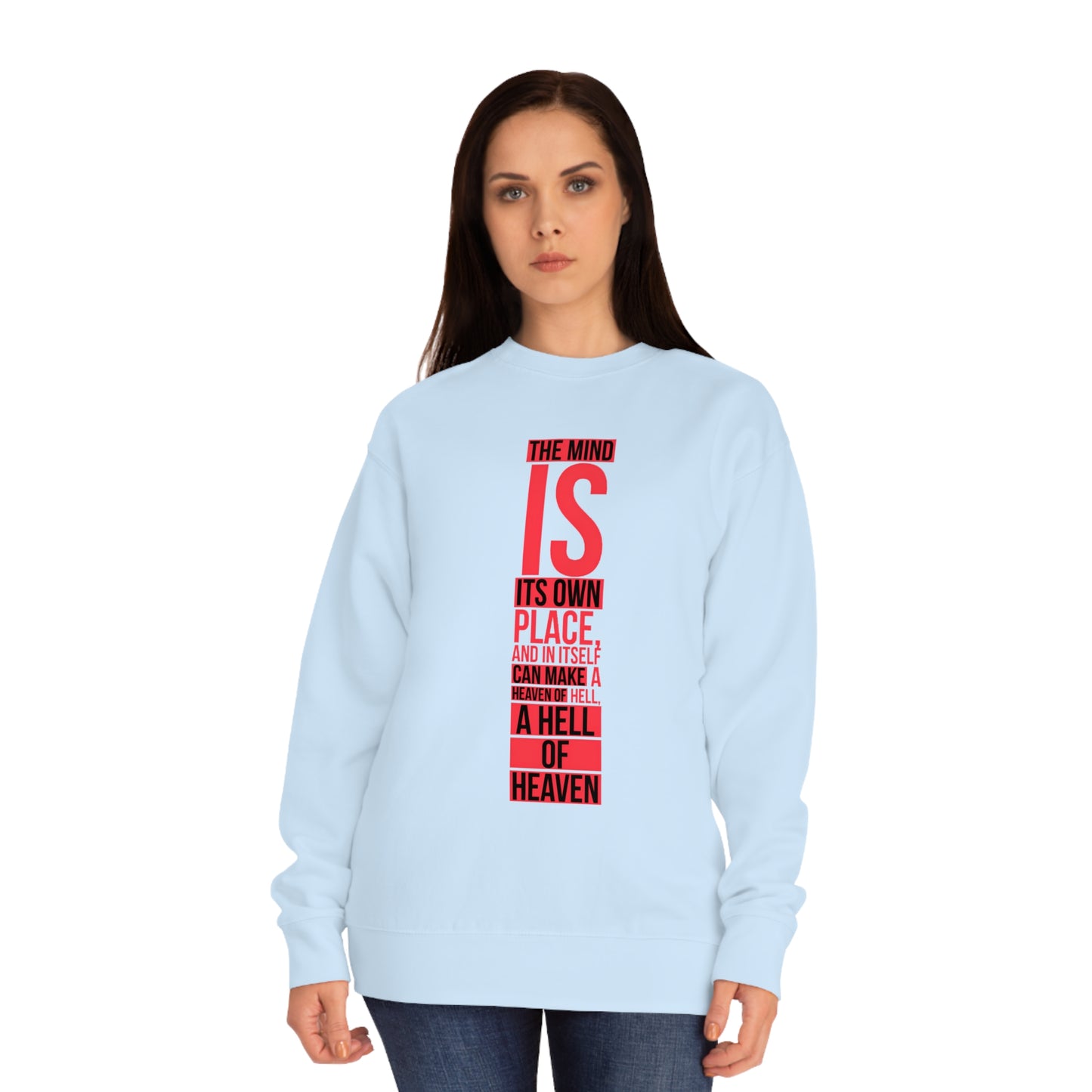 Unisex Crew Sweatshirt With Typography Design | OKEYCITY