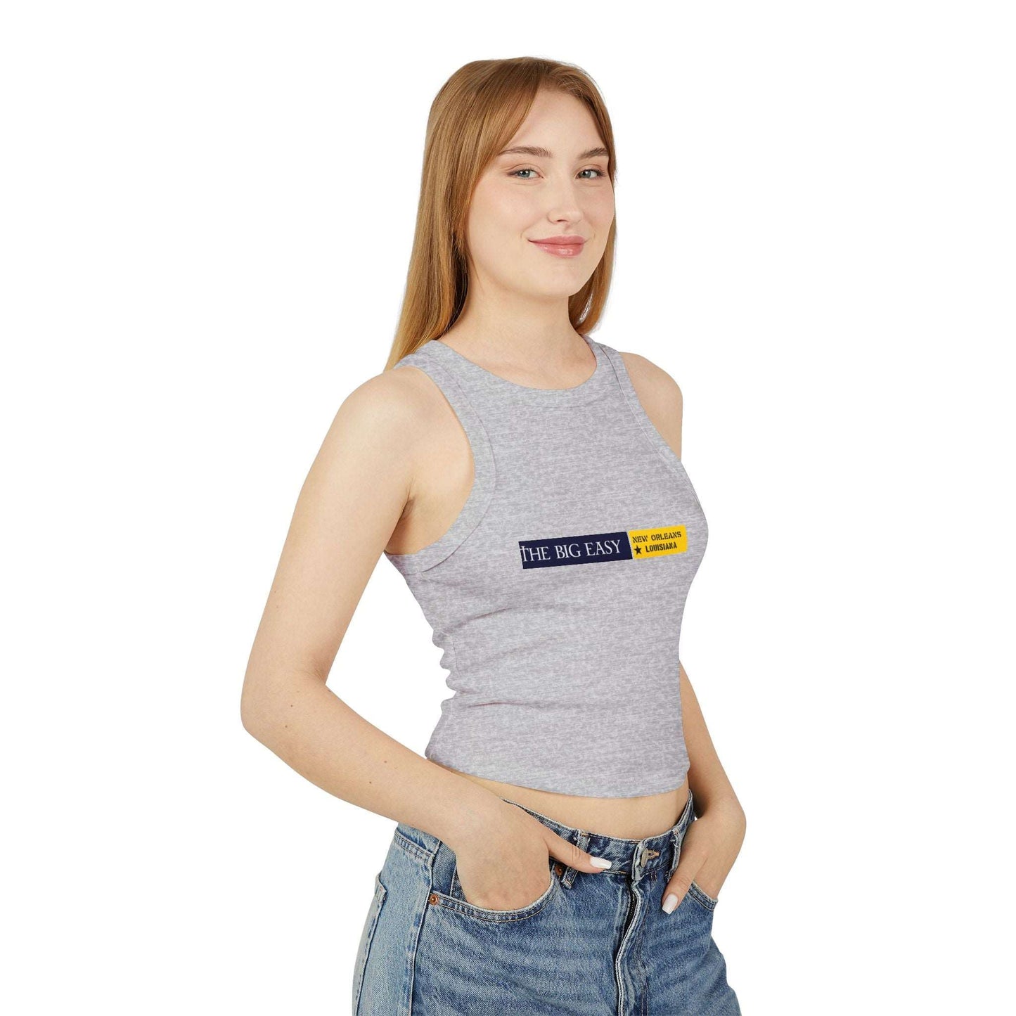 Women's Micro Rib Racer Tank Top | OKEYCITY