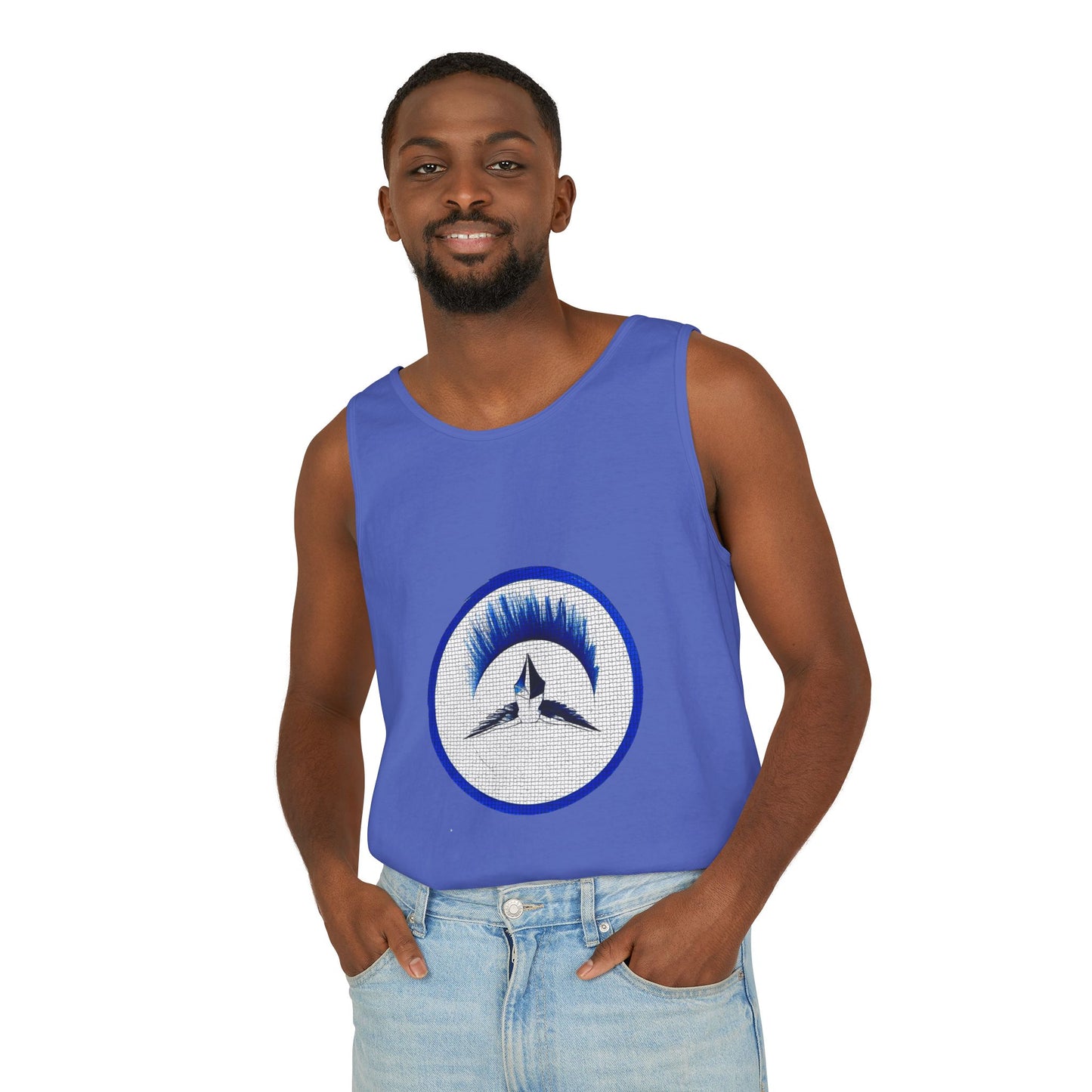 Unisex Garment-Dyed Tank Top with graphic Design | OKEYCITY