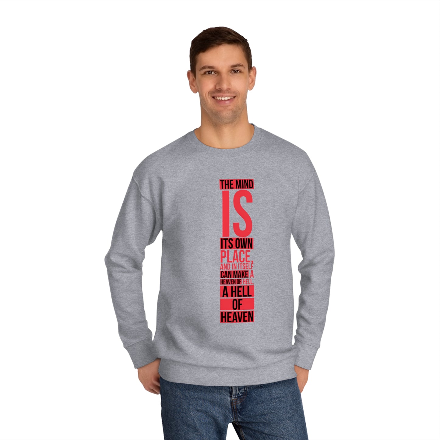 Unisex Crew Sweatshirt With Typography Design | OKEYCITY