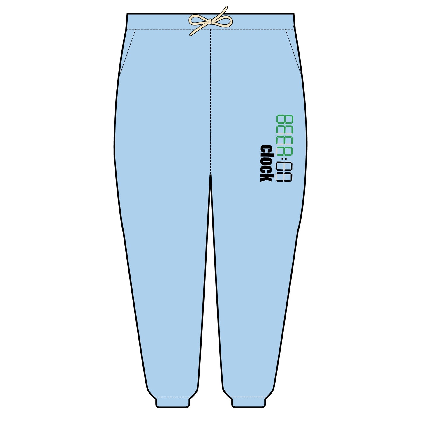 Unisex Garment-Dyed Lightweight Fleece Sweatpants with clock Design | OKEYCITY