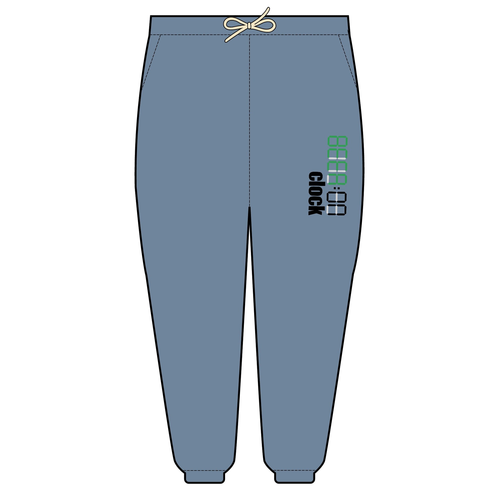 Unisex Garment-Dyed Lightweight Fleece Sweatpants with clock Design | OKEYCITY