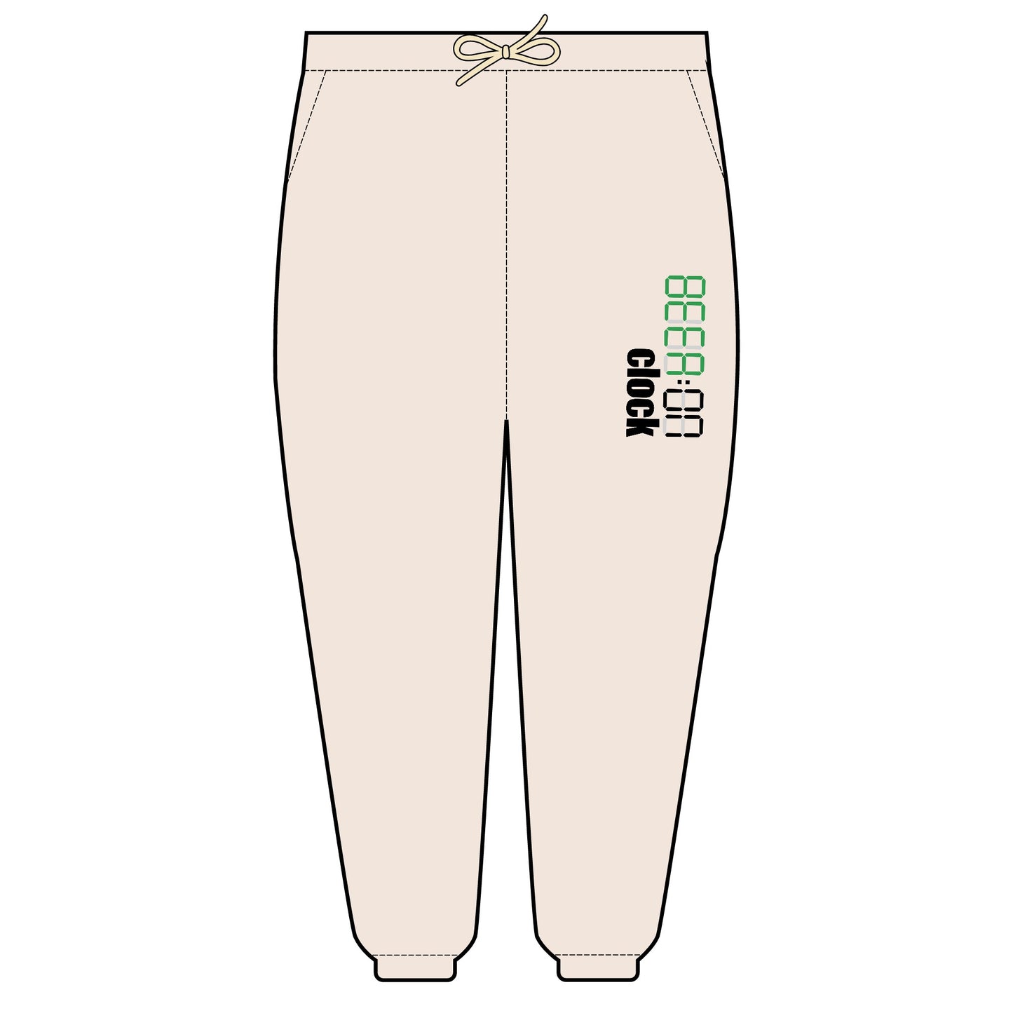 Unisex Garment-Dyed Lightweight Fleece Sweatpants with clock Design | OKEYCITY