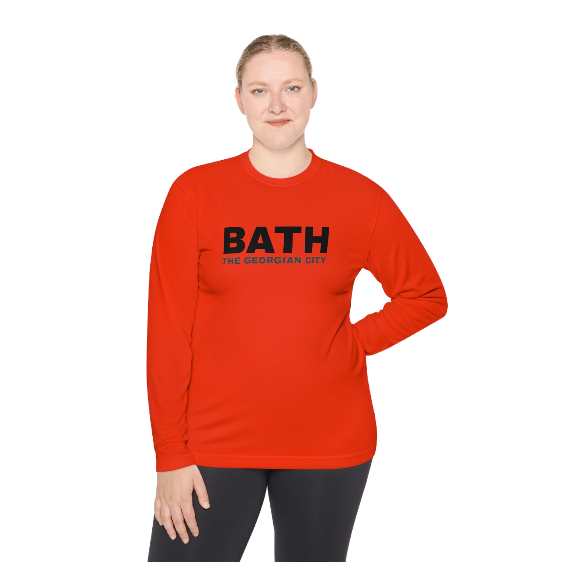 Unisex Lightweight Long Sleeve Tee with Bath city Design | OKEYCITY