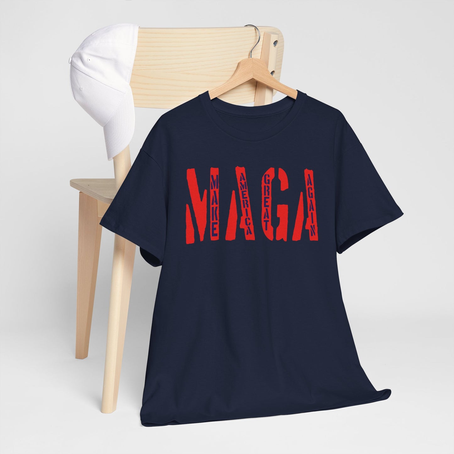 Unisex Heavy Cotton Tee With MAGA Design | OKEYCITY