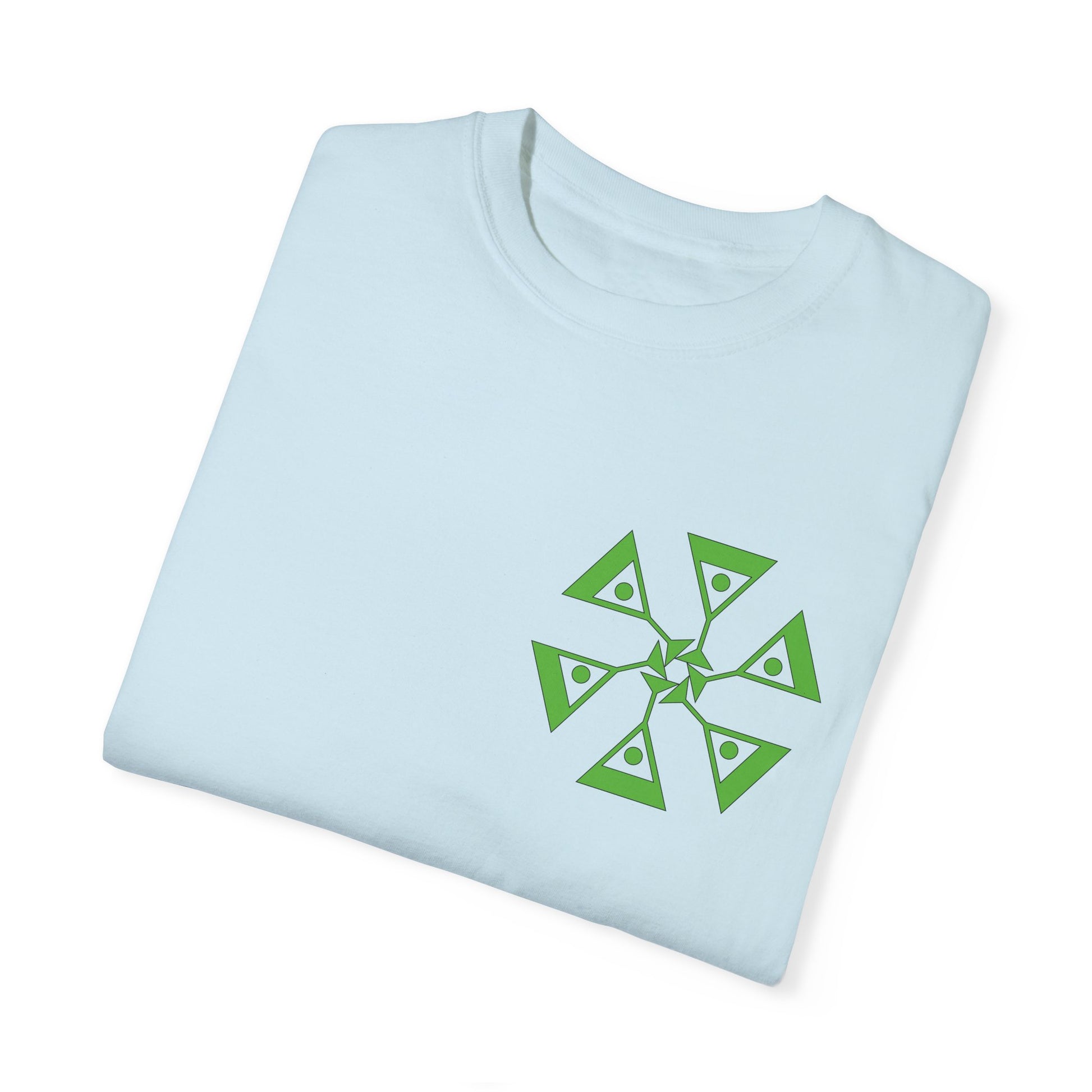 Unisex Garment-Dyed T-shirt with green pattern Design | OKEYCITY