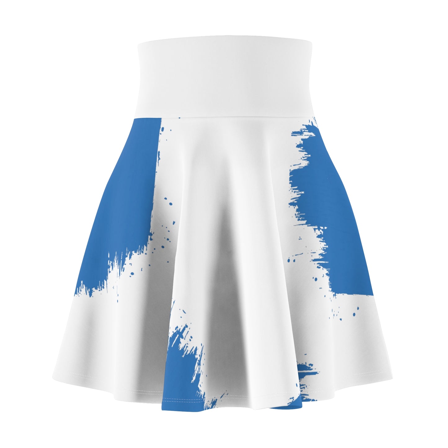 Women's Skater Skirt (AOP) with Blue brush design | OKEYCITY