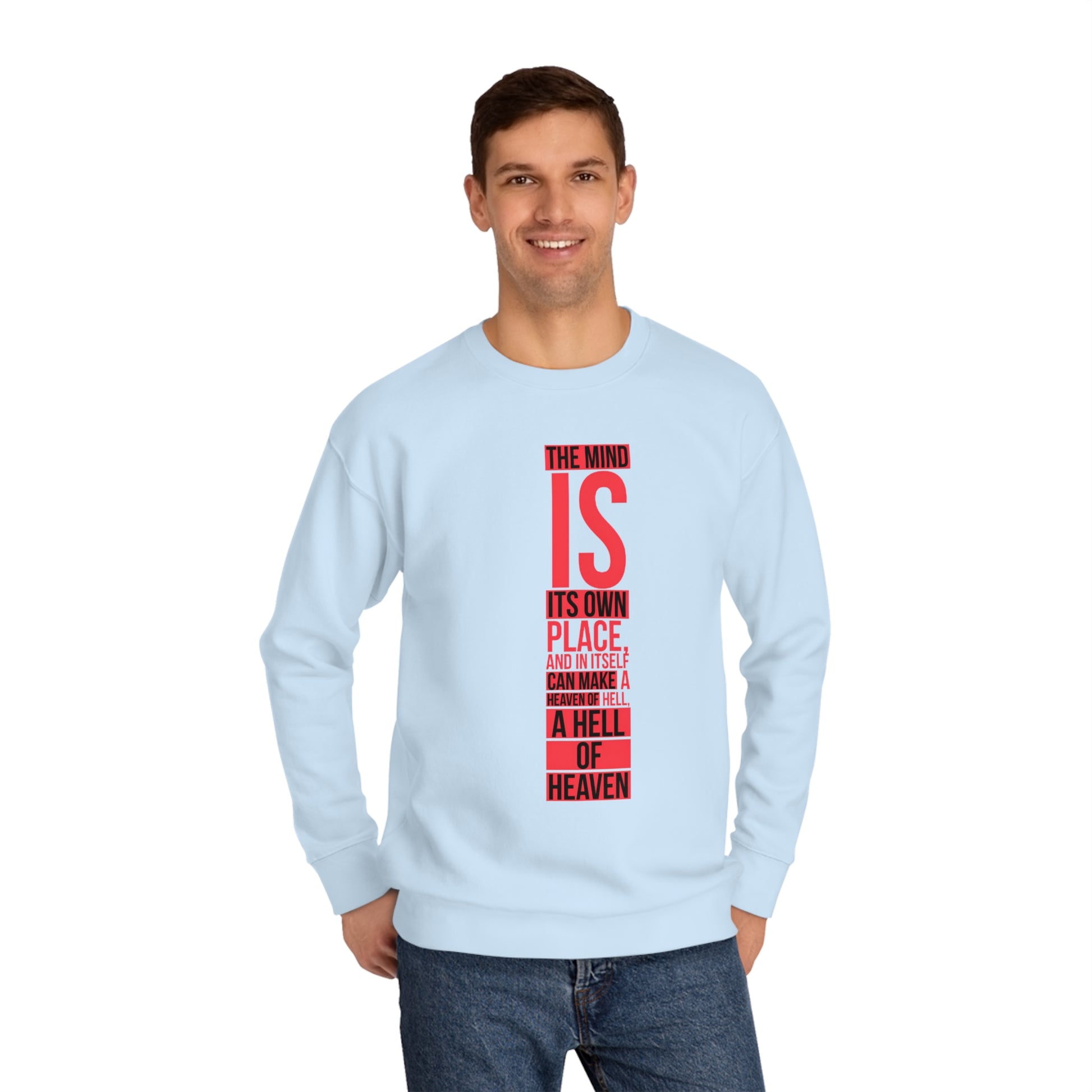 Unisex Crew Sweatshirt With Typography Design | OKEYCITY