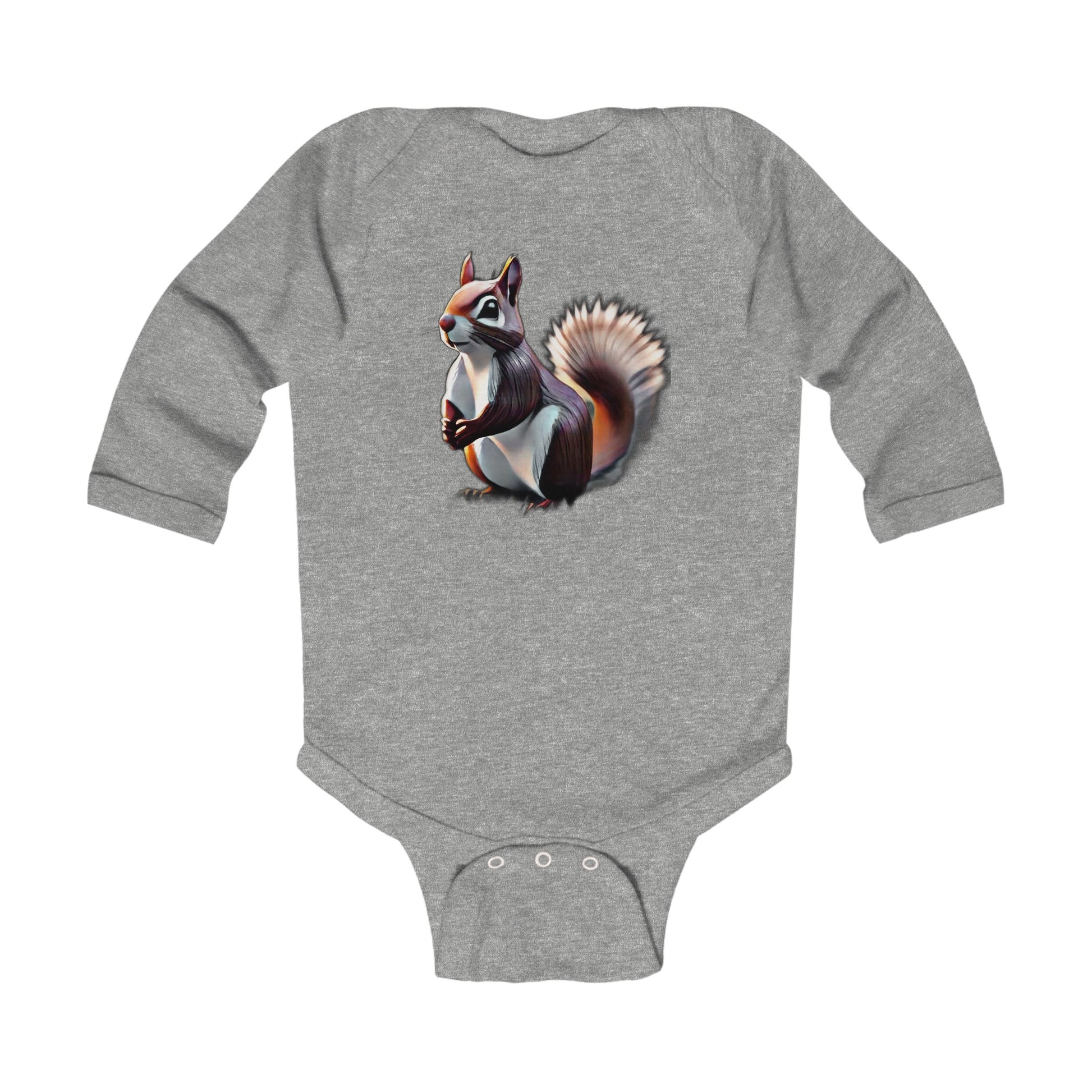 Infant Long Sleeve Bodysuit With Squirrel design | OKEYCITY