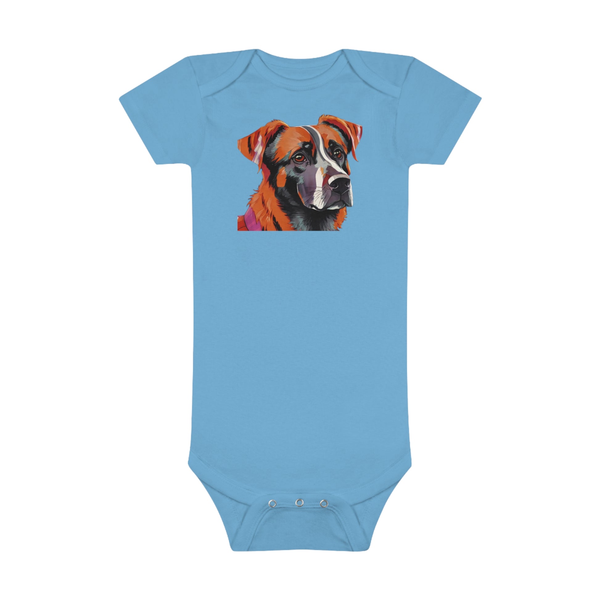 Baby Short Sleeve Onesie® with vector dog Design | OKEYCITY