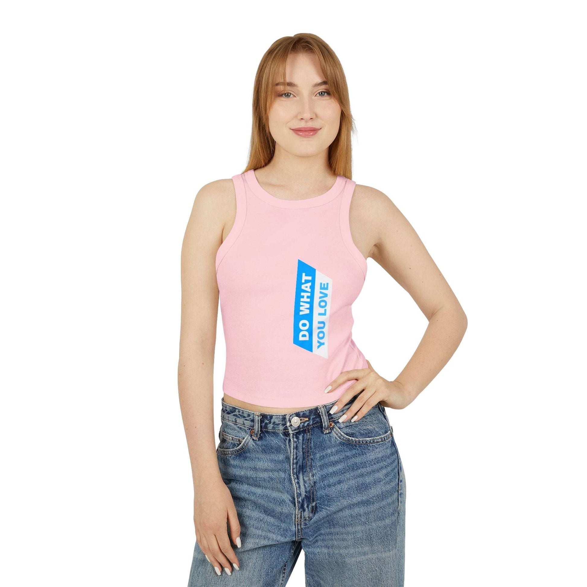 Women's Micro Rib Racer Tank Top | OKEYCITY