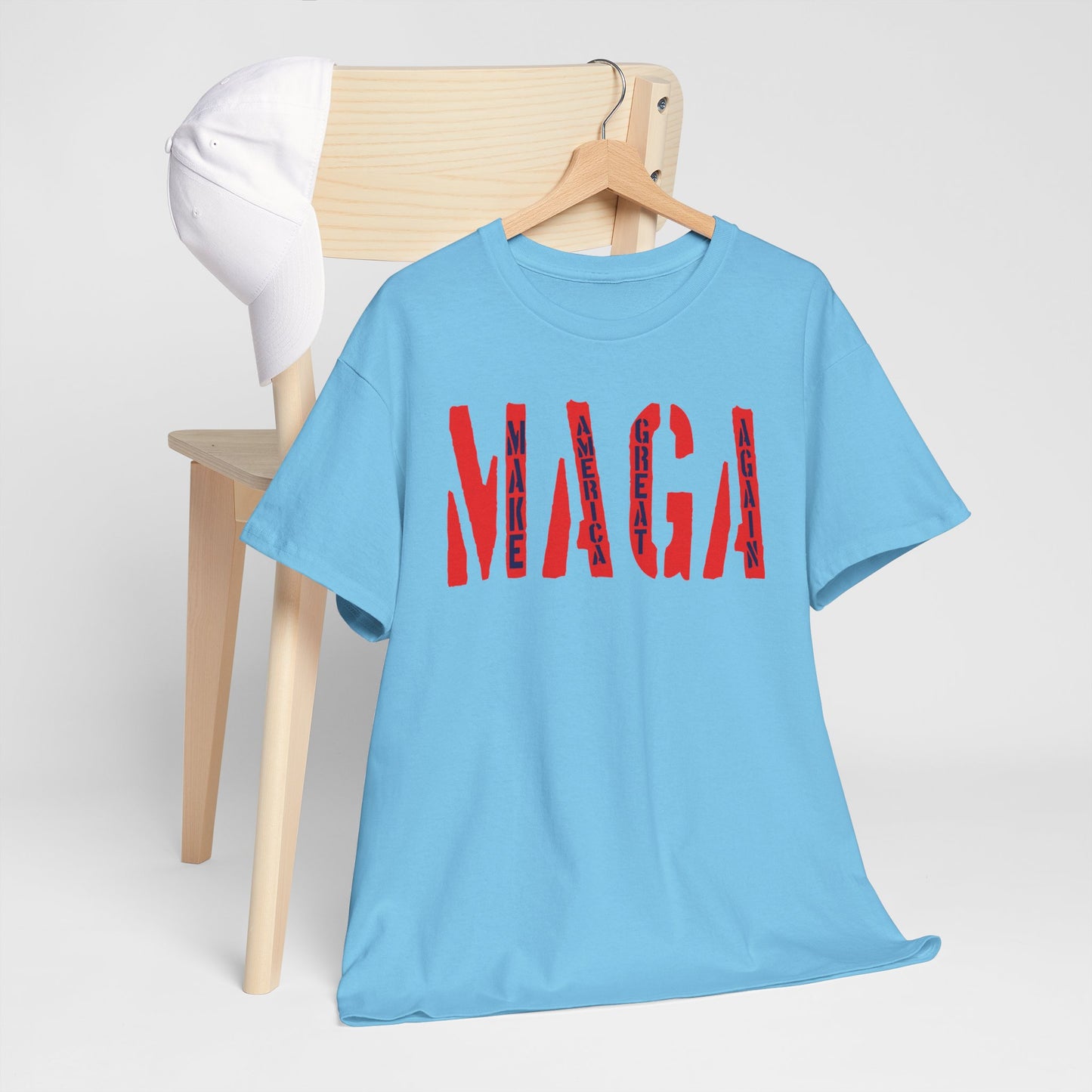 Unisex Heavy Cotton Tee With MAGA Design | OKEYCITY