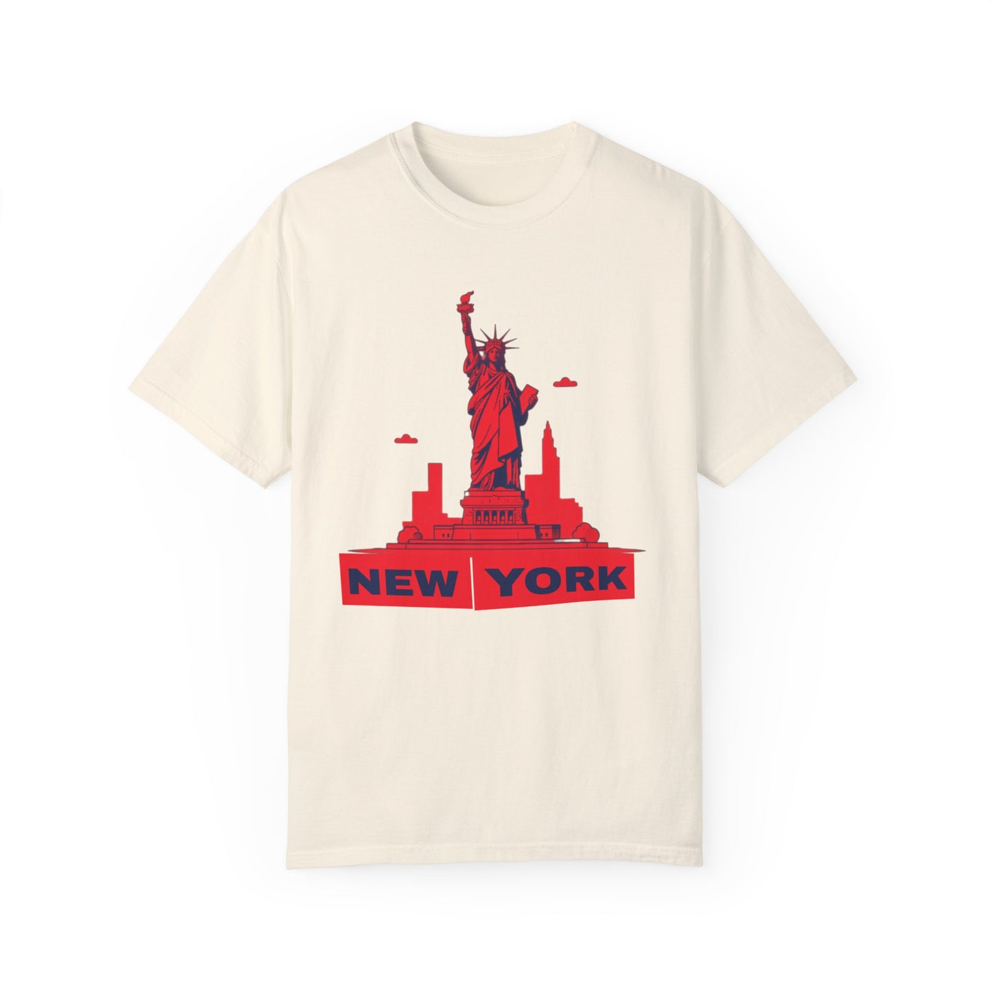 Unisex Garment-Dyed T-shirt with vector New York city Design | OKEYCITY