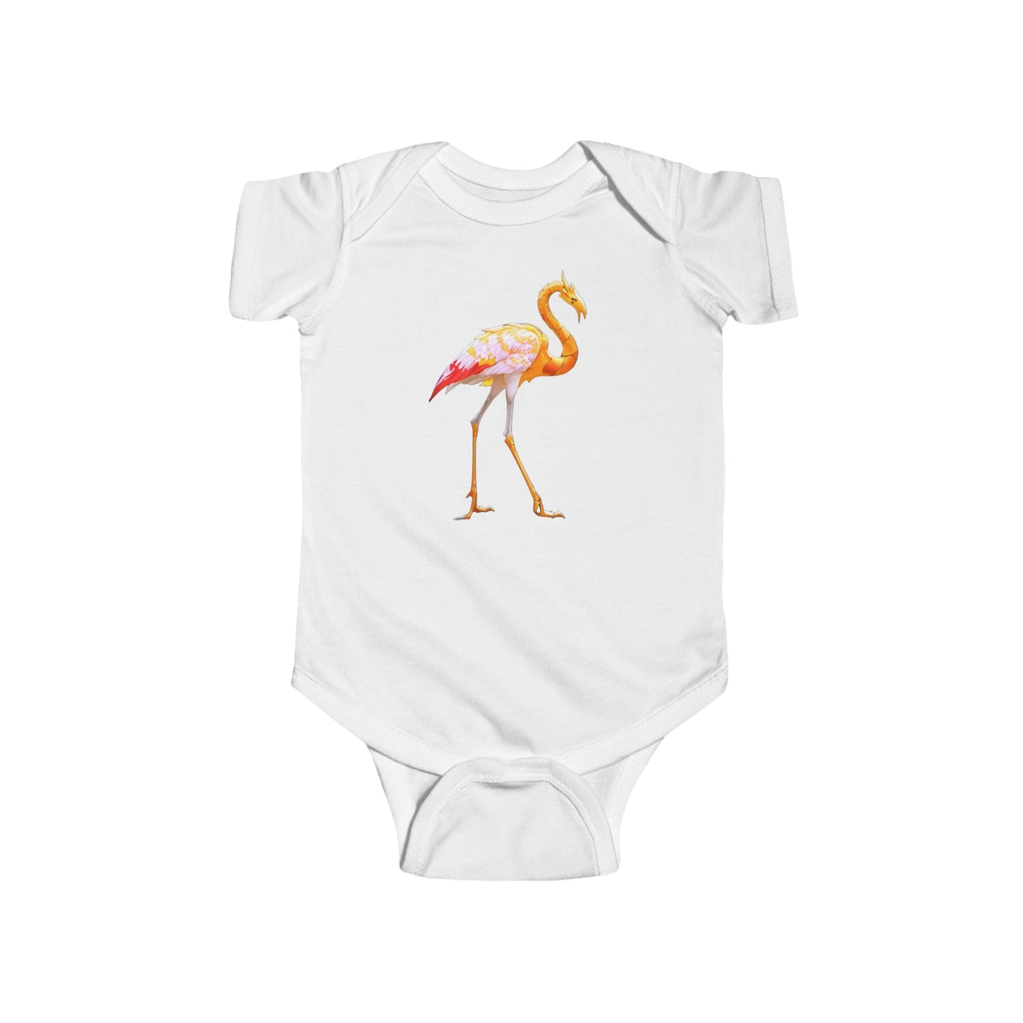 Infant Fine Jersey Bodysuit with Heron Design | OKEYCITY