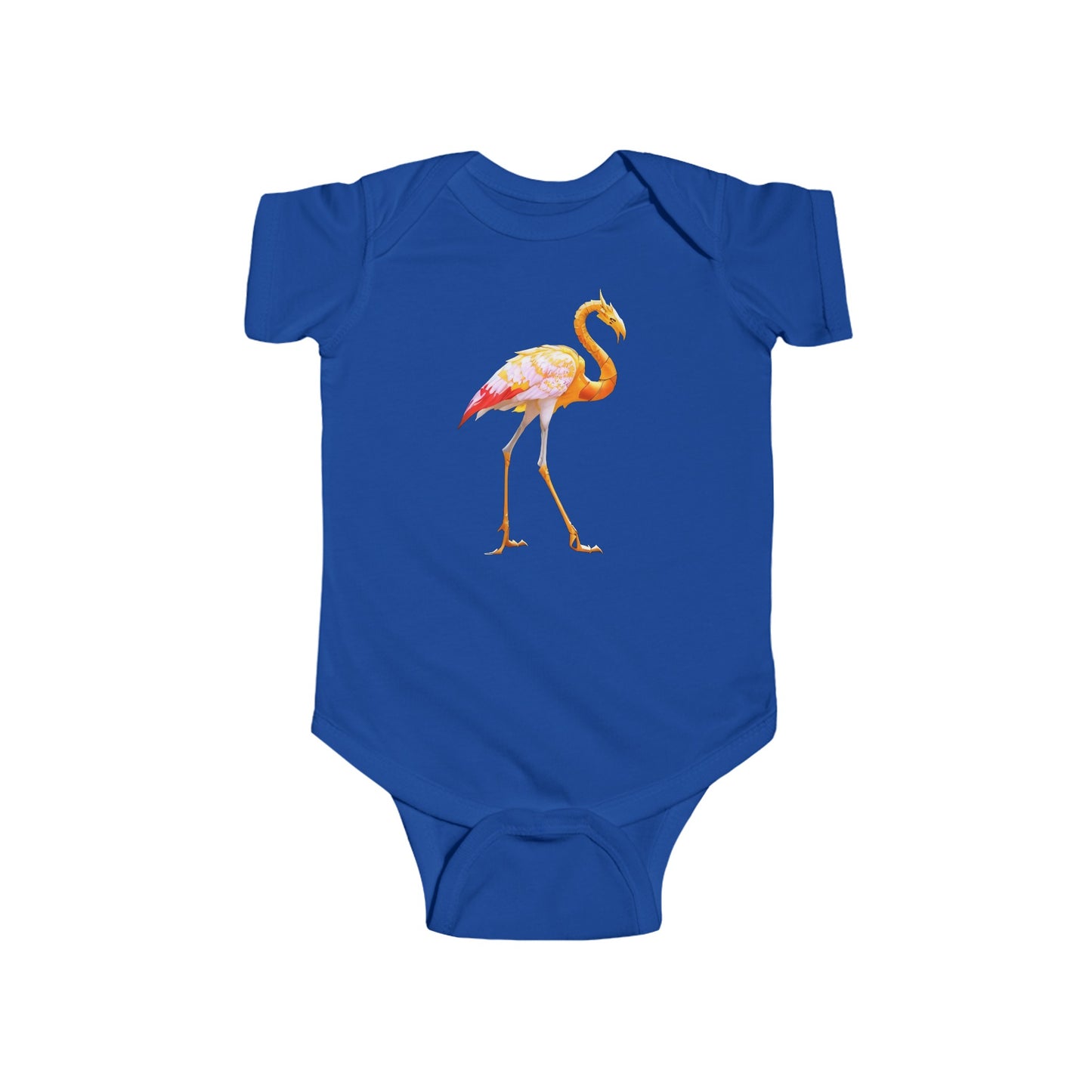 Infant Fine Jersey Bodysuit with Heron Design | OKEYCITY