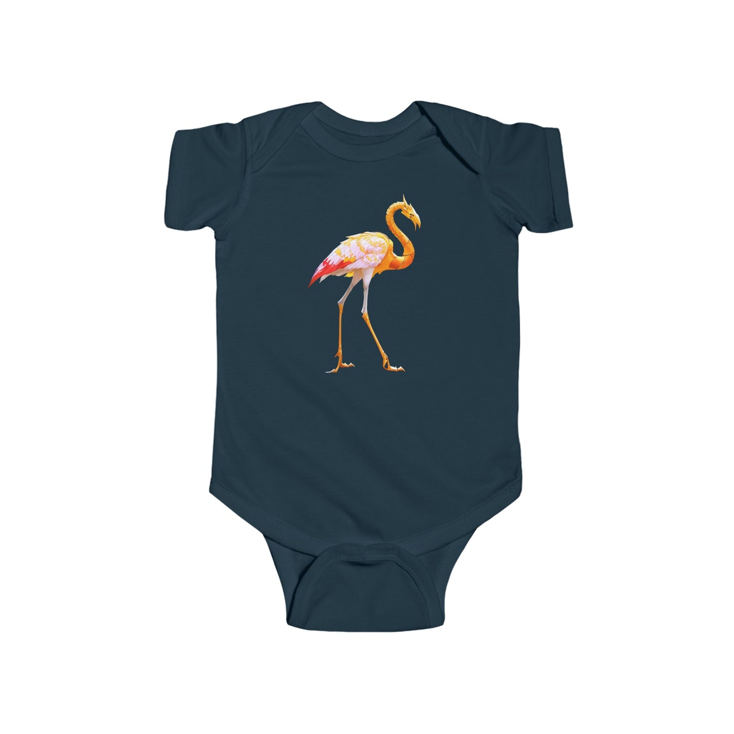 Infant Fine Jersey Bodysuit with Heron Design | OKEYCITY