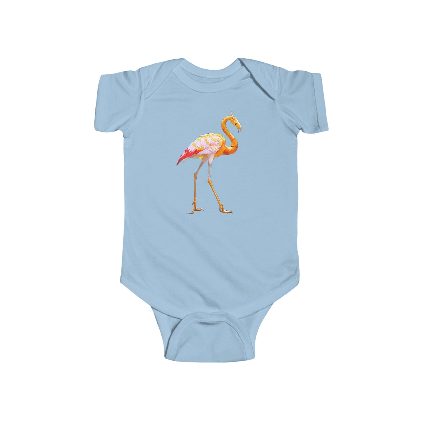 Infant Fine Jersey Bodysuit with Heron Design | OKEYCITY