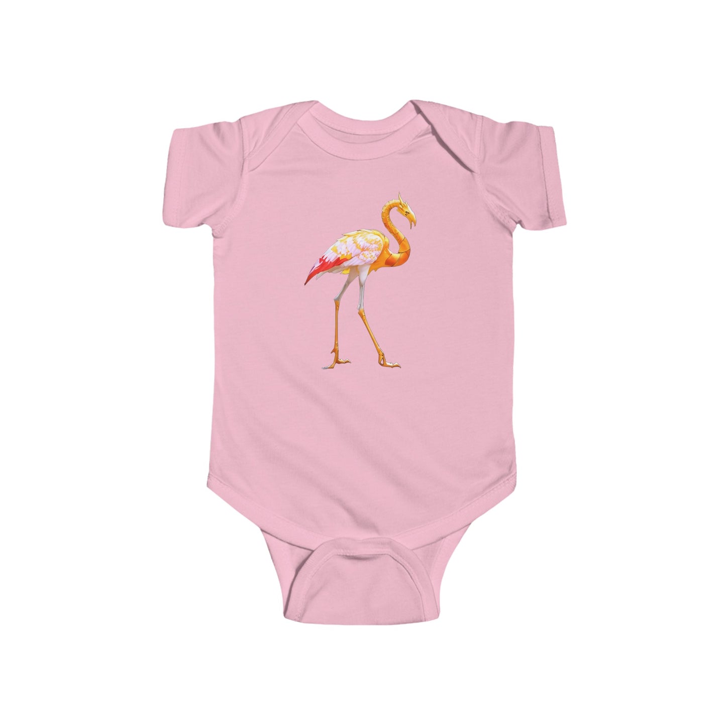 Infant Fine Jersey Bodysuit with Heron Design | OKEYCITY