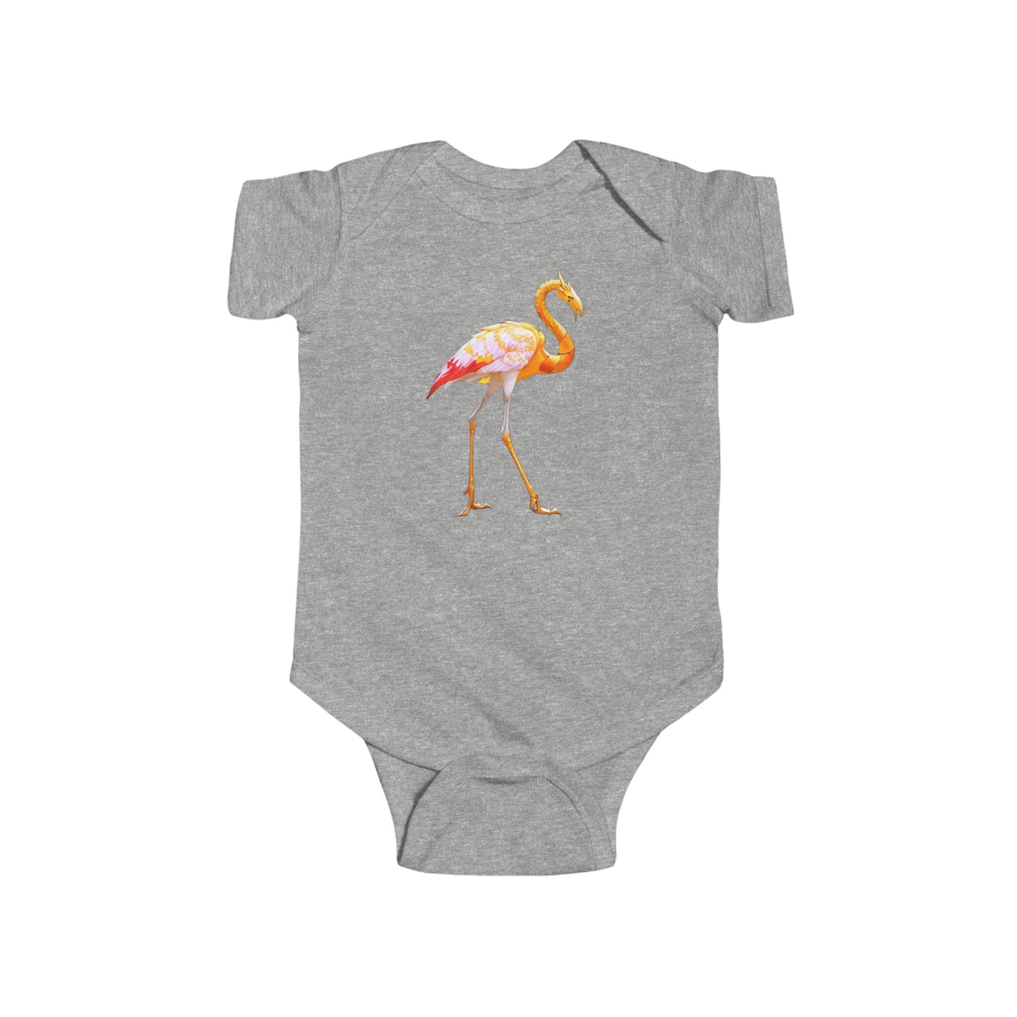 Infant Fine Jersey Bodysuit with Heron Design | OKEYCITY