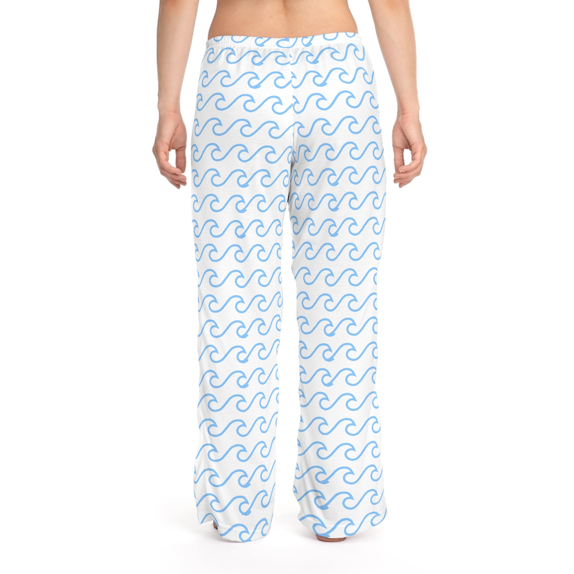 Women's Pajama Pants with blue wave Pattern | OKEYCITY