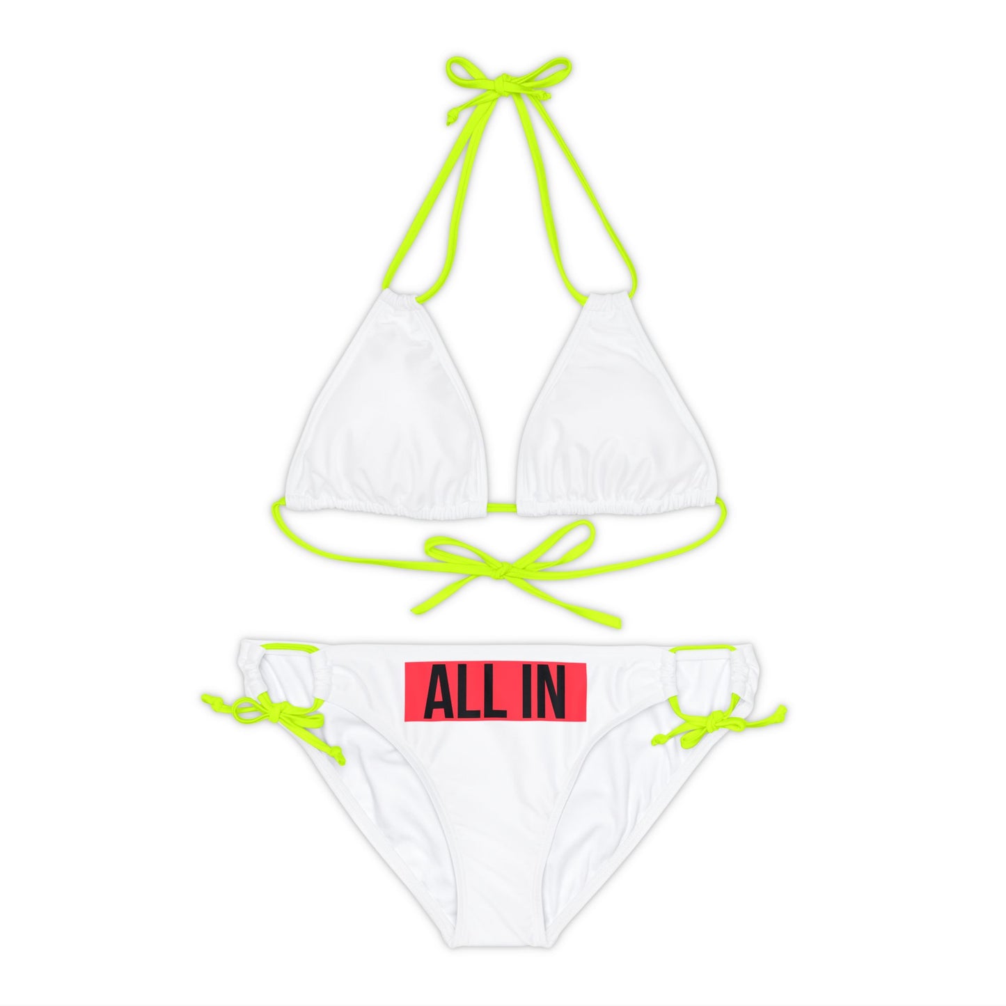 Strappy Bikini Set (AOP) With red All in Design | OKEYCITY