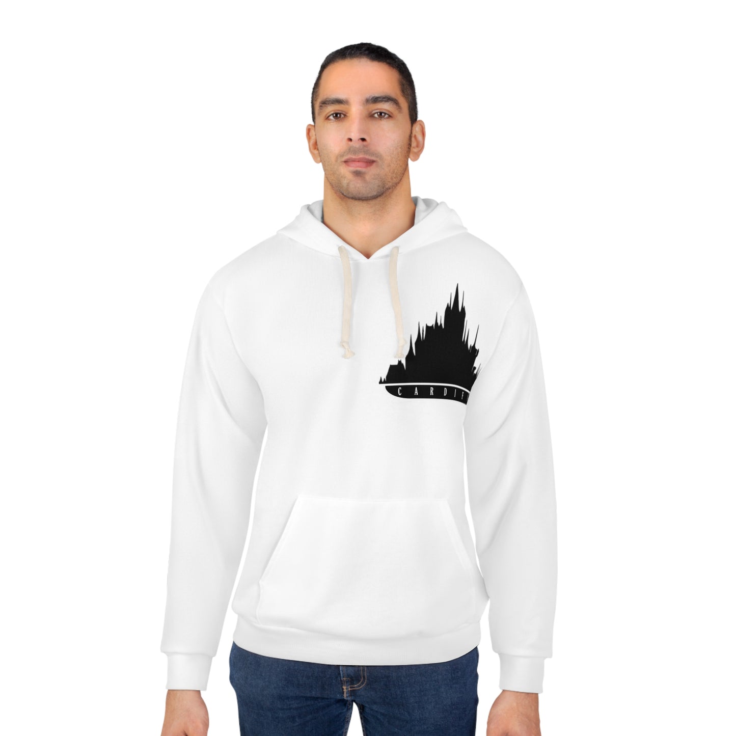 Unisex Pullover Hoodie (AOP) with Cardiff Design | OKEYCITY