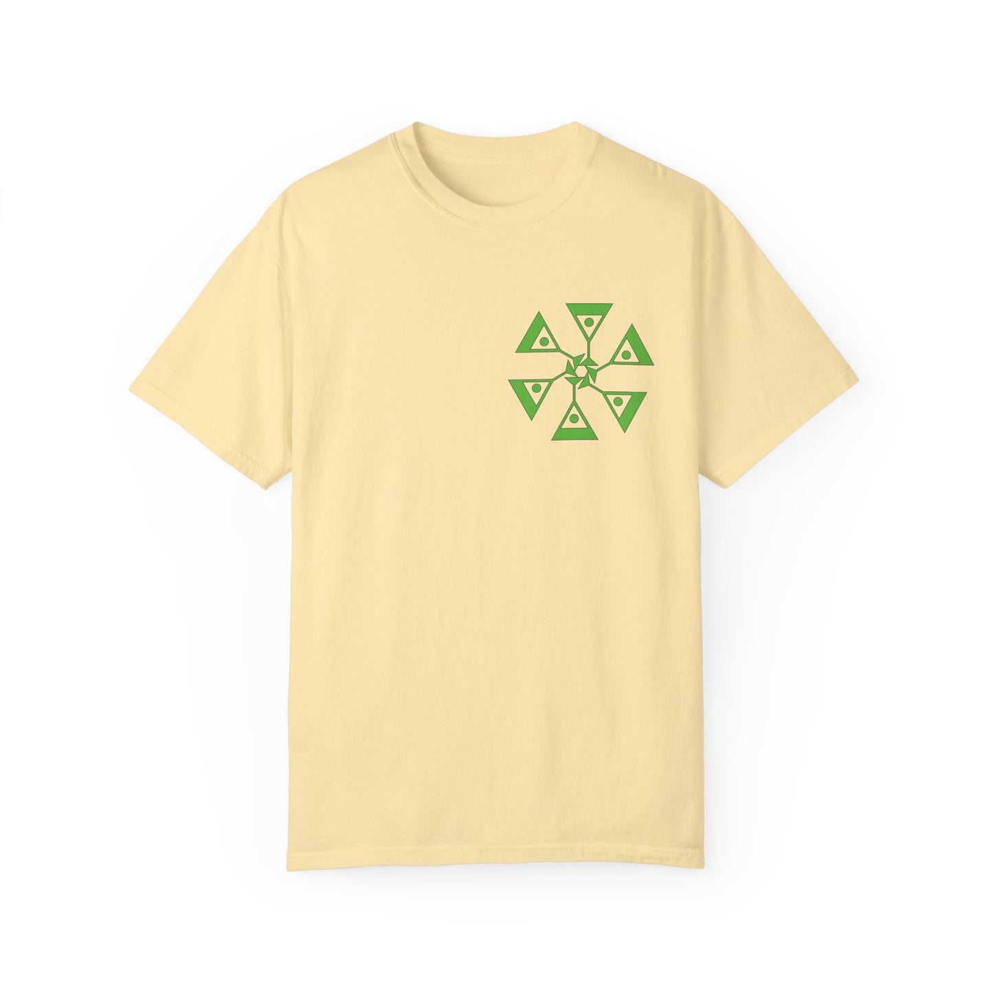 Unisex Garment-Dyed T-shirt with green pattern Design | OKEYCITY