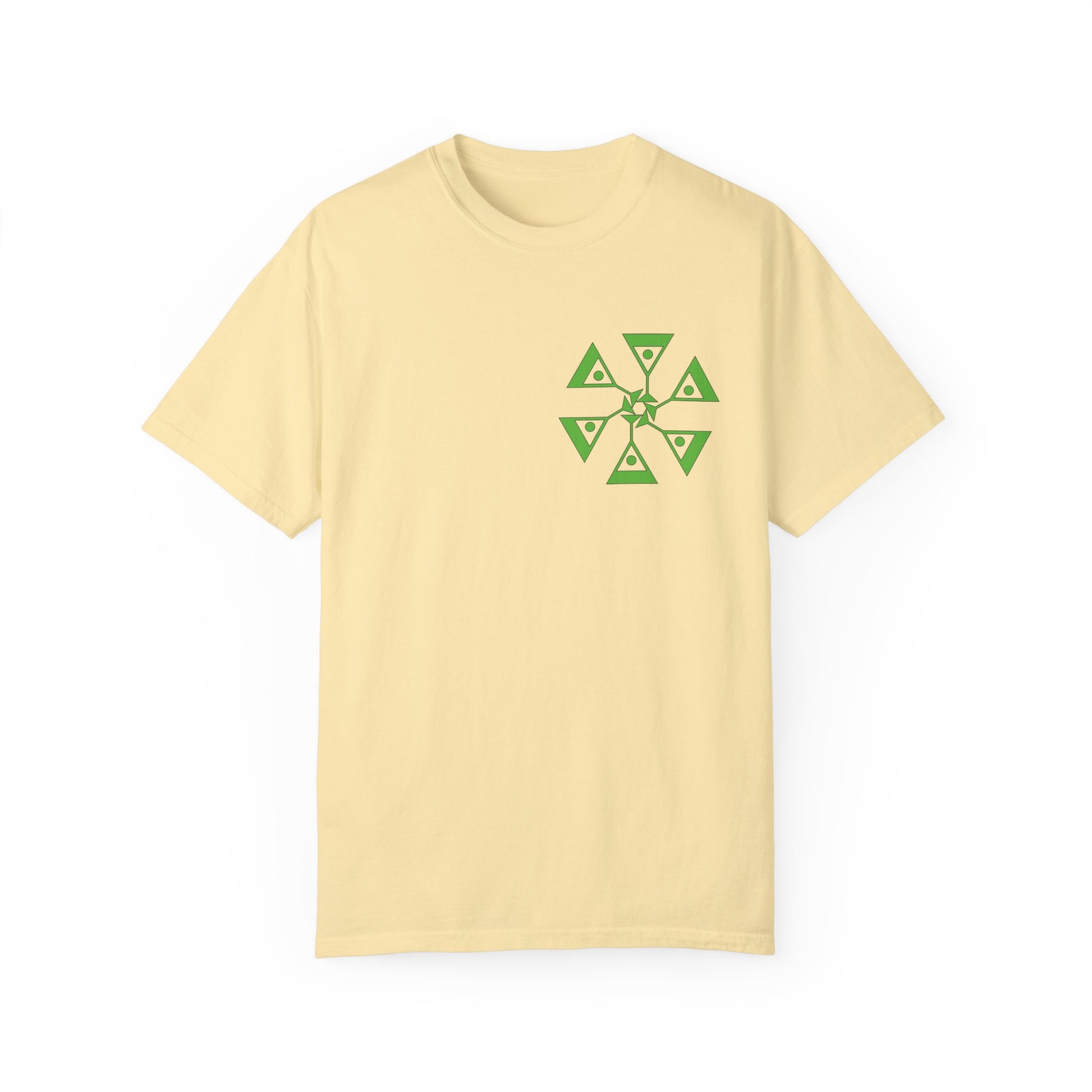 Unisex Garment-Dyed T-shirt with green pattern Design | OKEYCITY