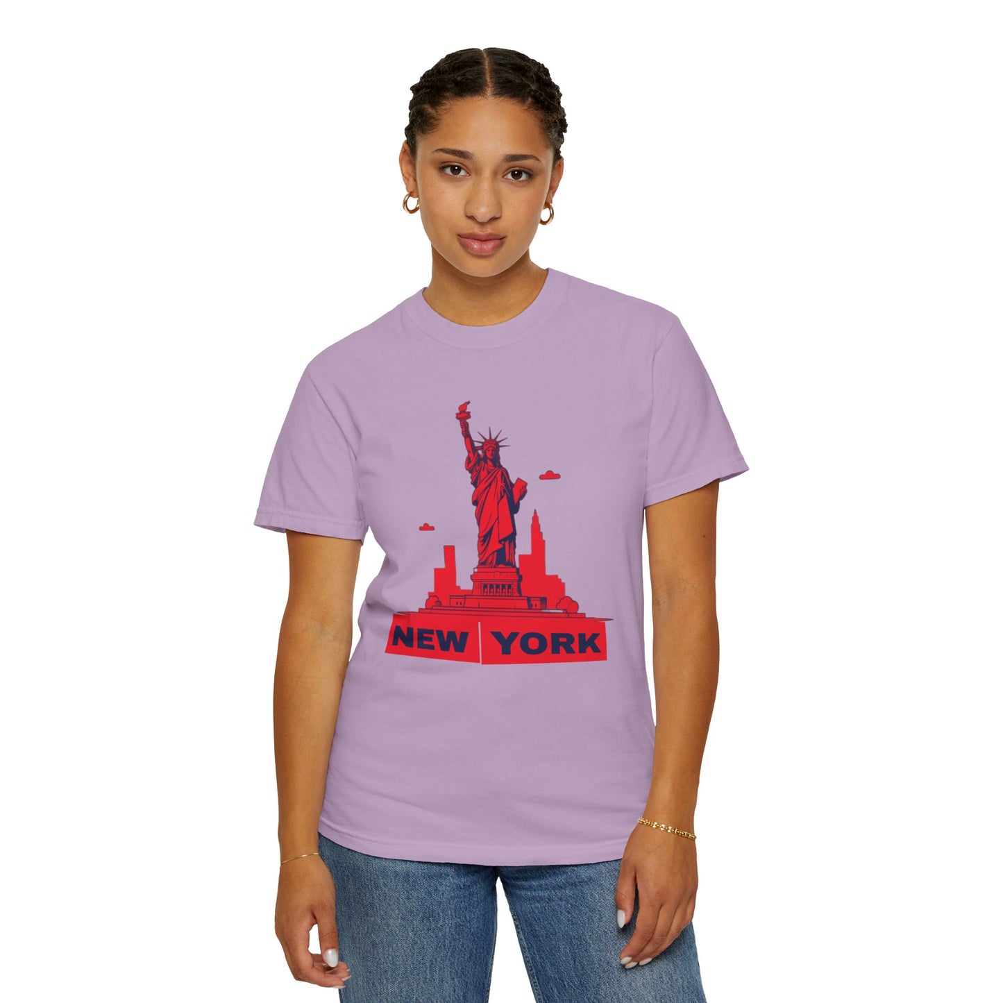 Unisex Garment-Dyed T-shirt with vector New York city Design | OKEYCITY