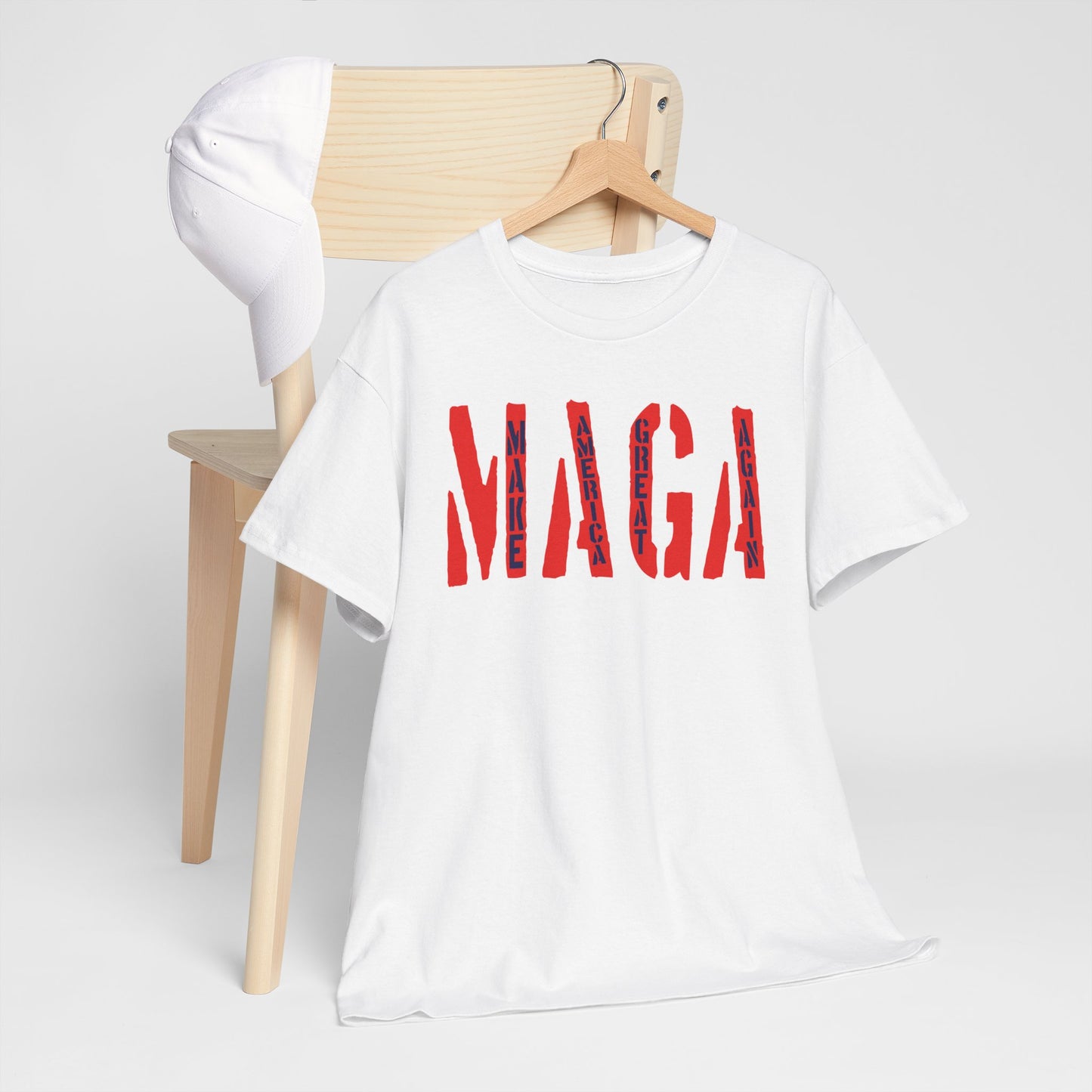 Unisex Heavy Cotton Tee With MAGA Design | OKEYCITY