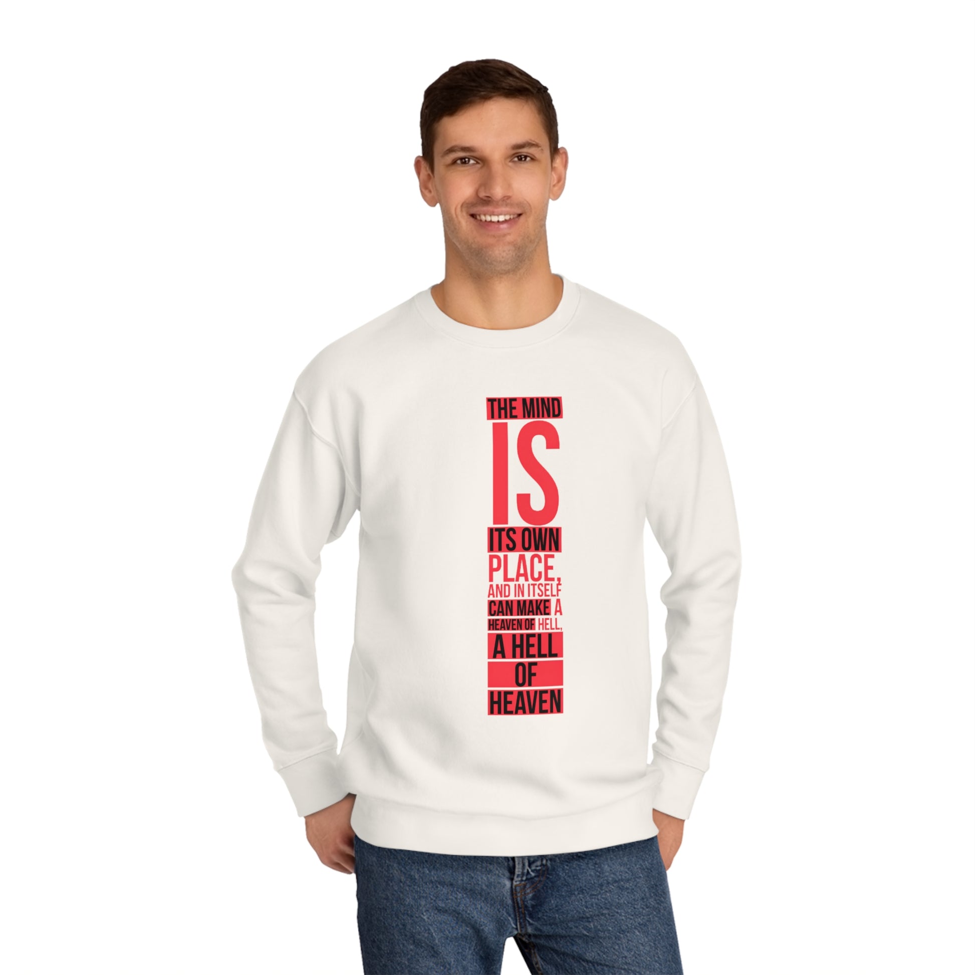 Unisex Crew Sweatshirt With Typography Design | OKEYCITY