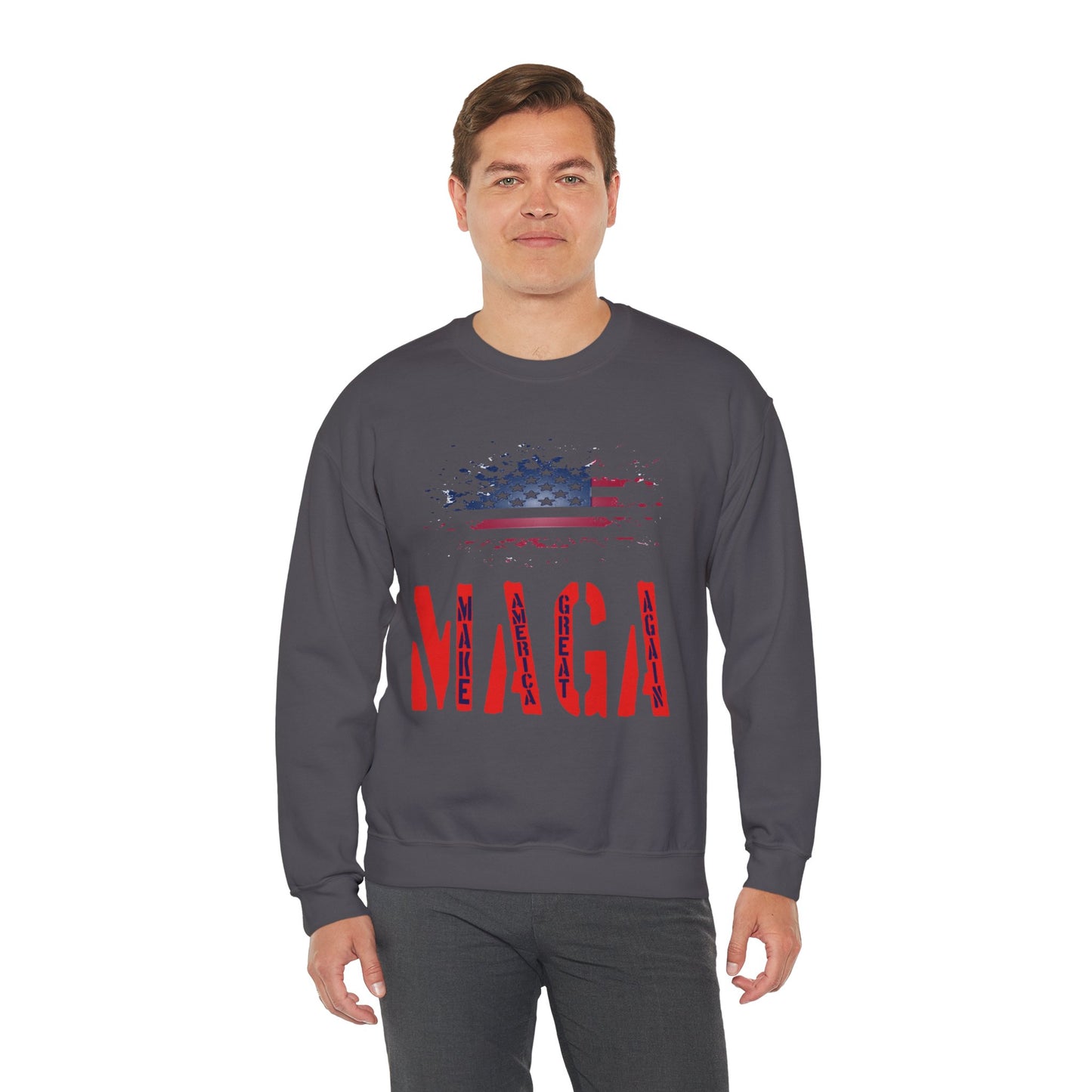 Unisex Heavy Blend™ Crewneck Sweatshirt with Election 2024 USA , MAGA Design | OKEYCITY