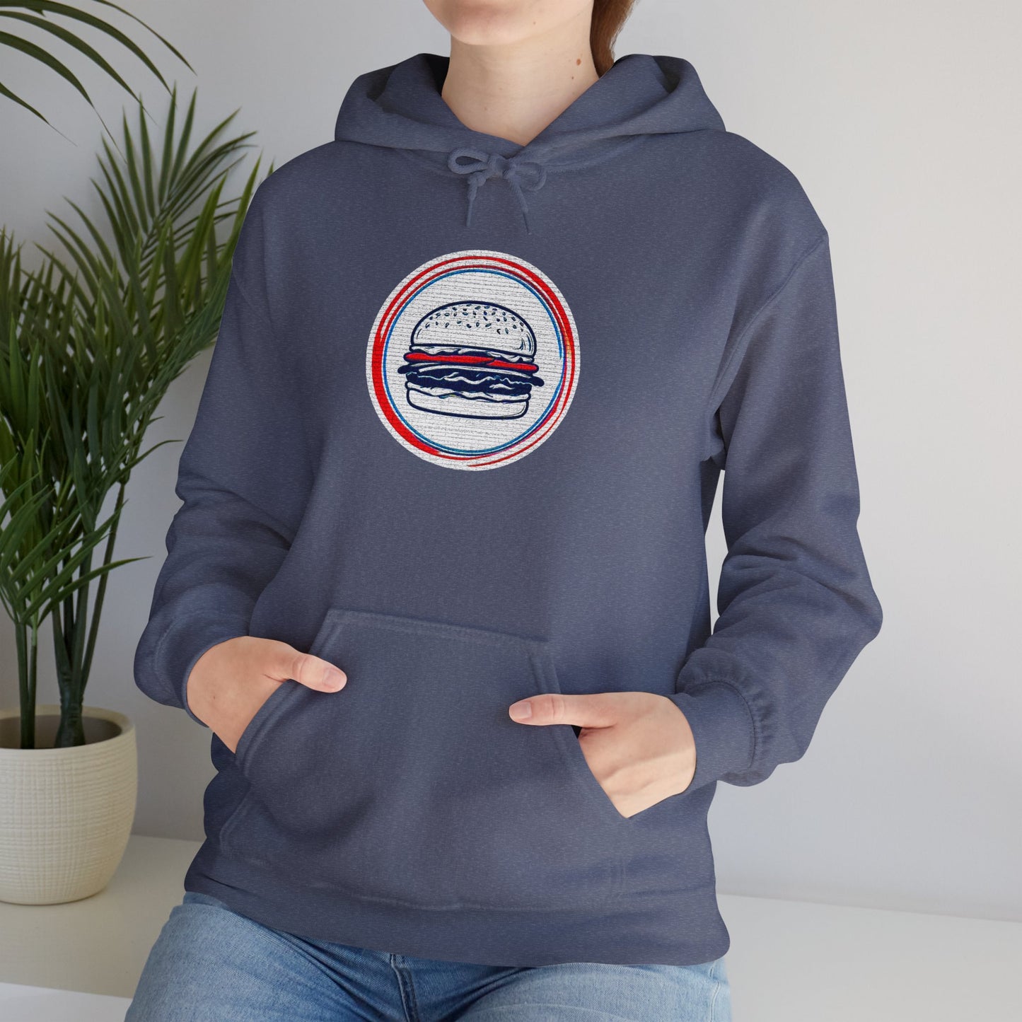 Unisex Heavy Blend™ Hooded Sweatshirt with Hamburger Design | OKEYCITY