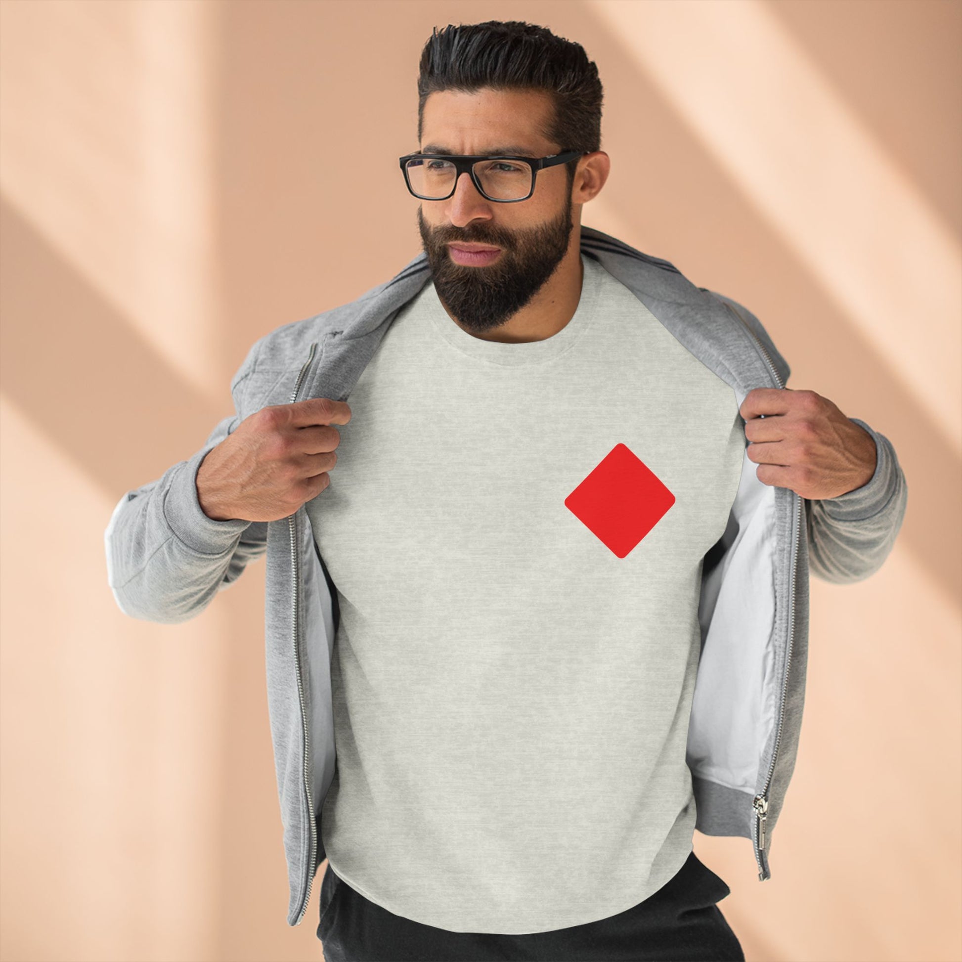 Unisex Crewneck Sweatshirt With Diamond card symbol | OKEYCITY