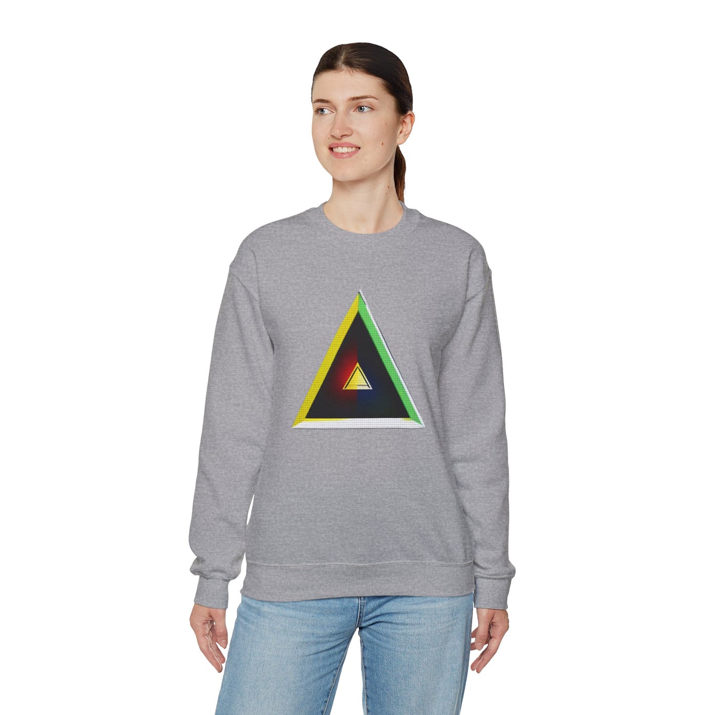 Unisex Heavy Blend™ Crewneck Sweatshirt with triangle Design | OKEYCITY